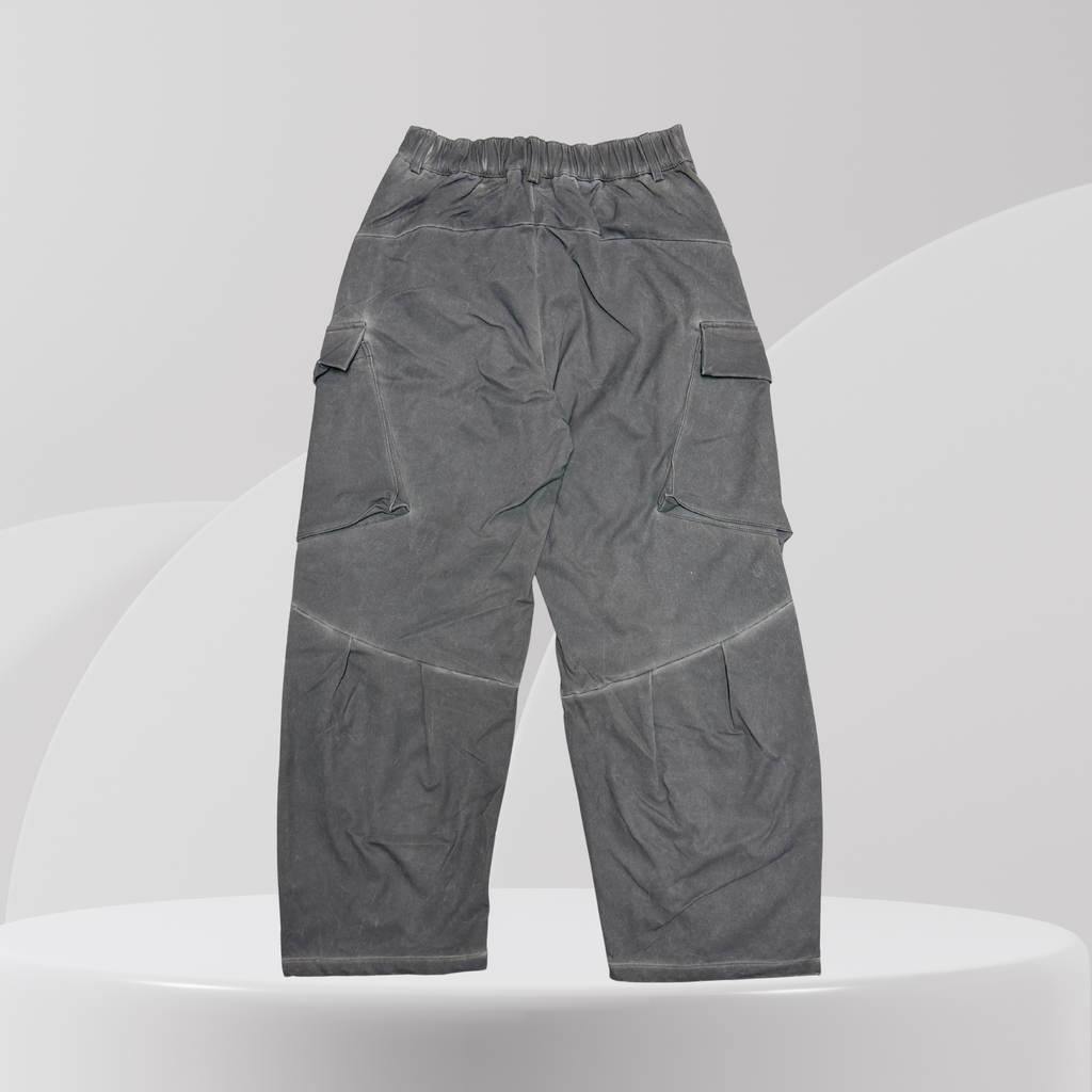 Utility Panel Cargo Pants - Washed Black Grey￼