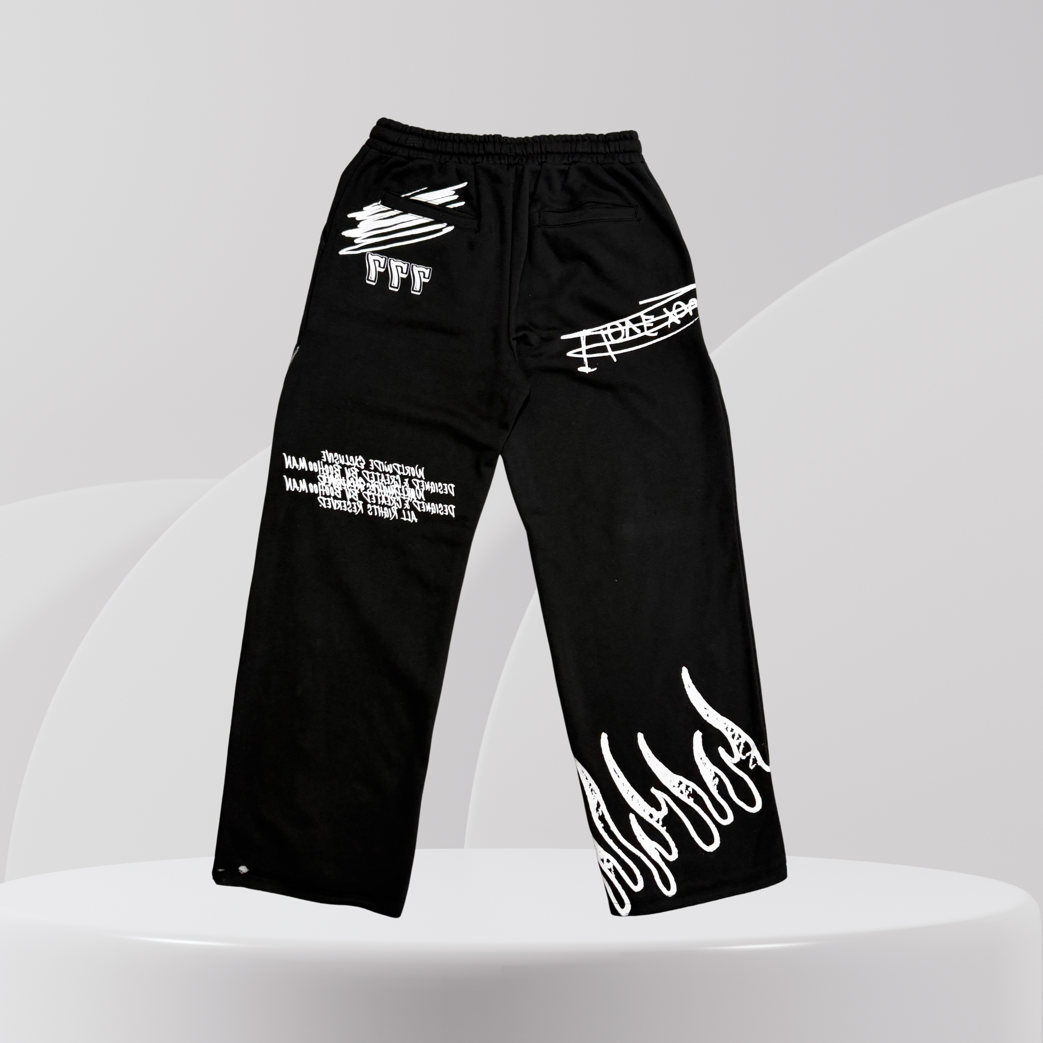 Black Graphic Zip-Up Tracksuit Set