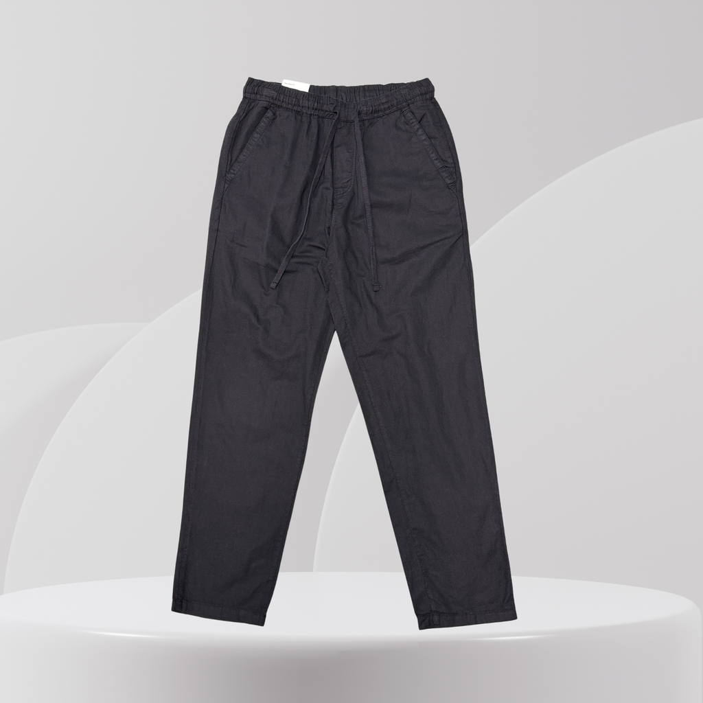 Black Relaxed Drawstring Trousers