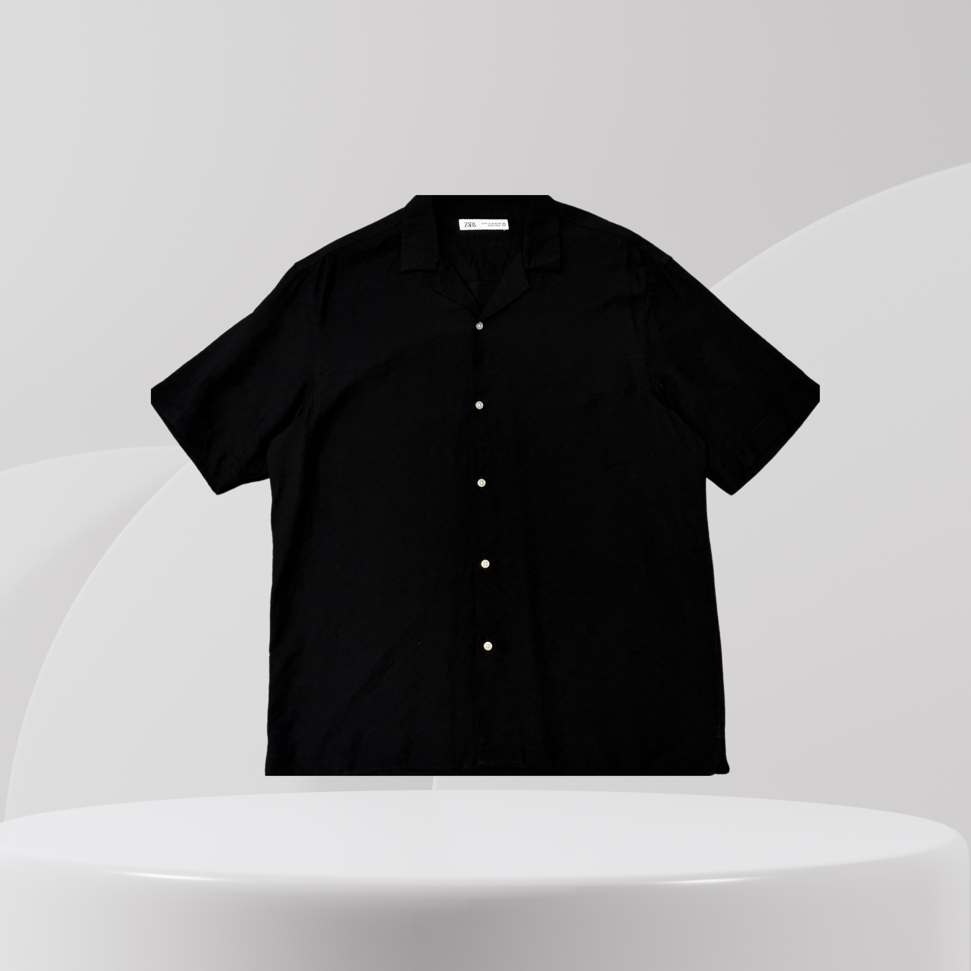 Black Relaxed Short-Sleeve Shirt
