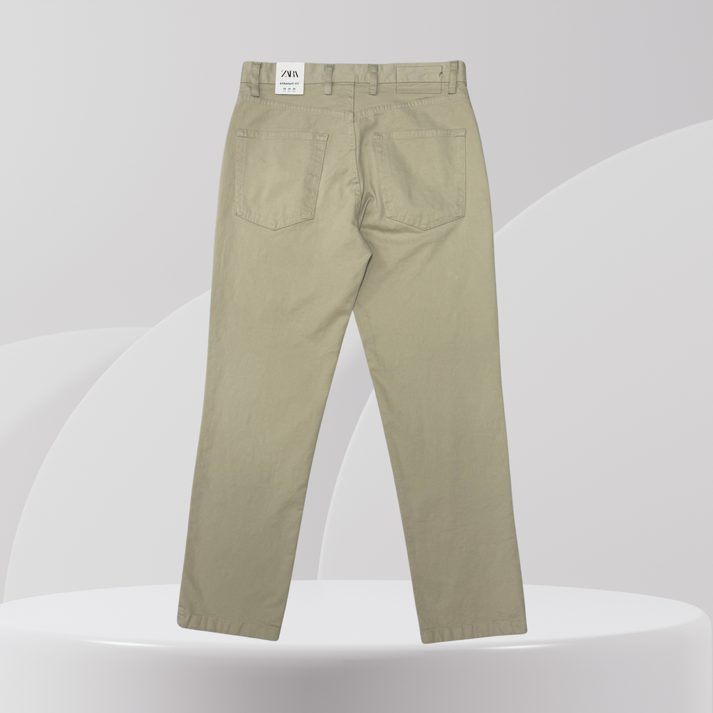 Beige Straight Fit Chino Pants