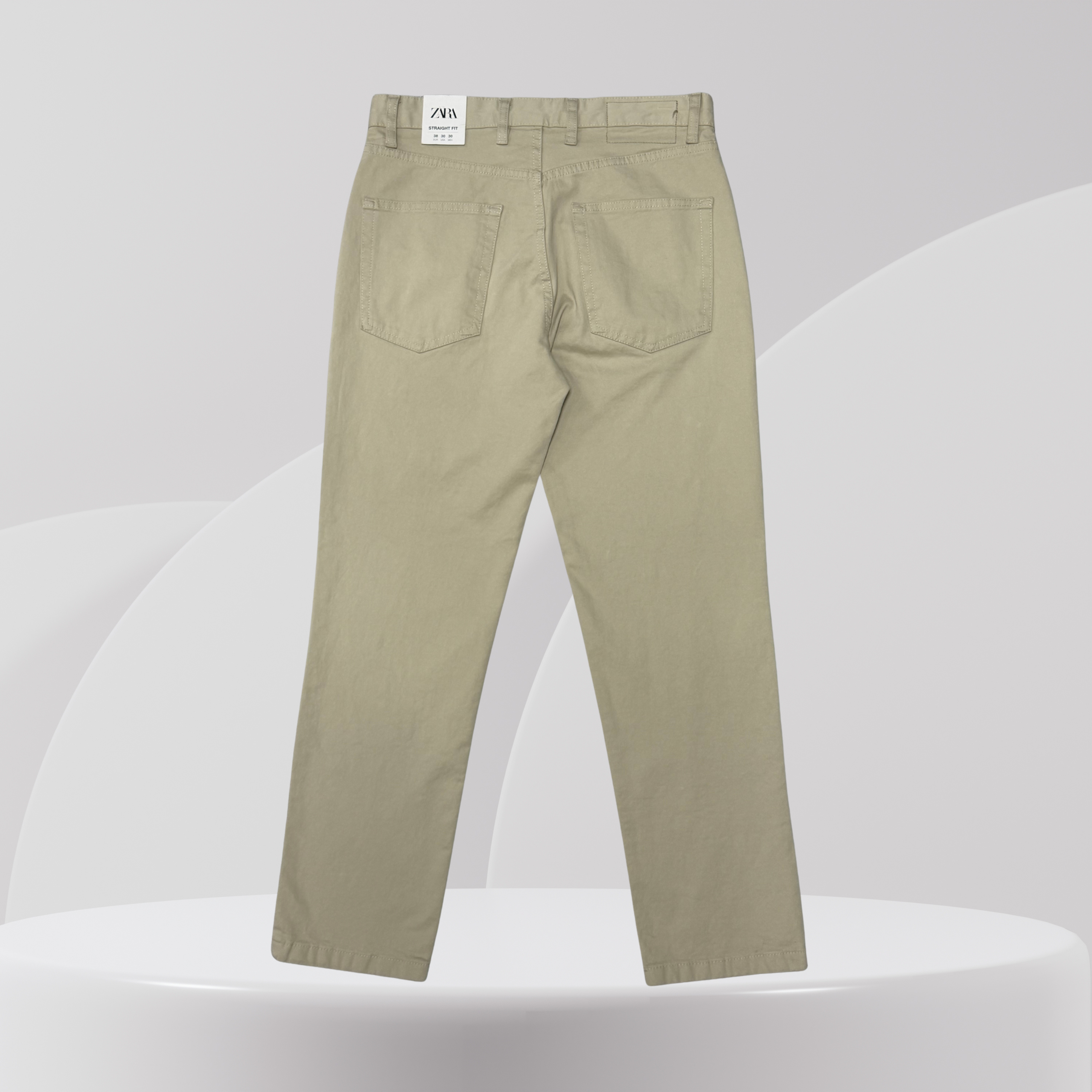 Beige Straight Fit Chino Pants