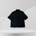 Black Short-Sleeve Button-Up Shirt