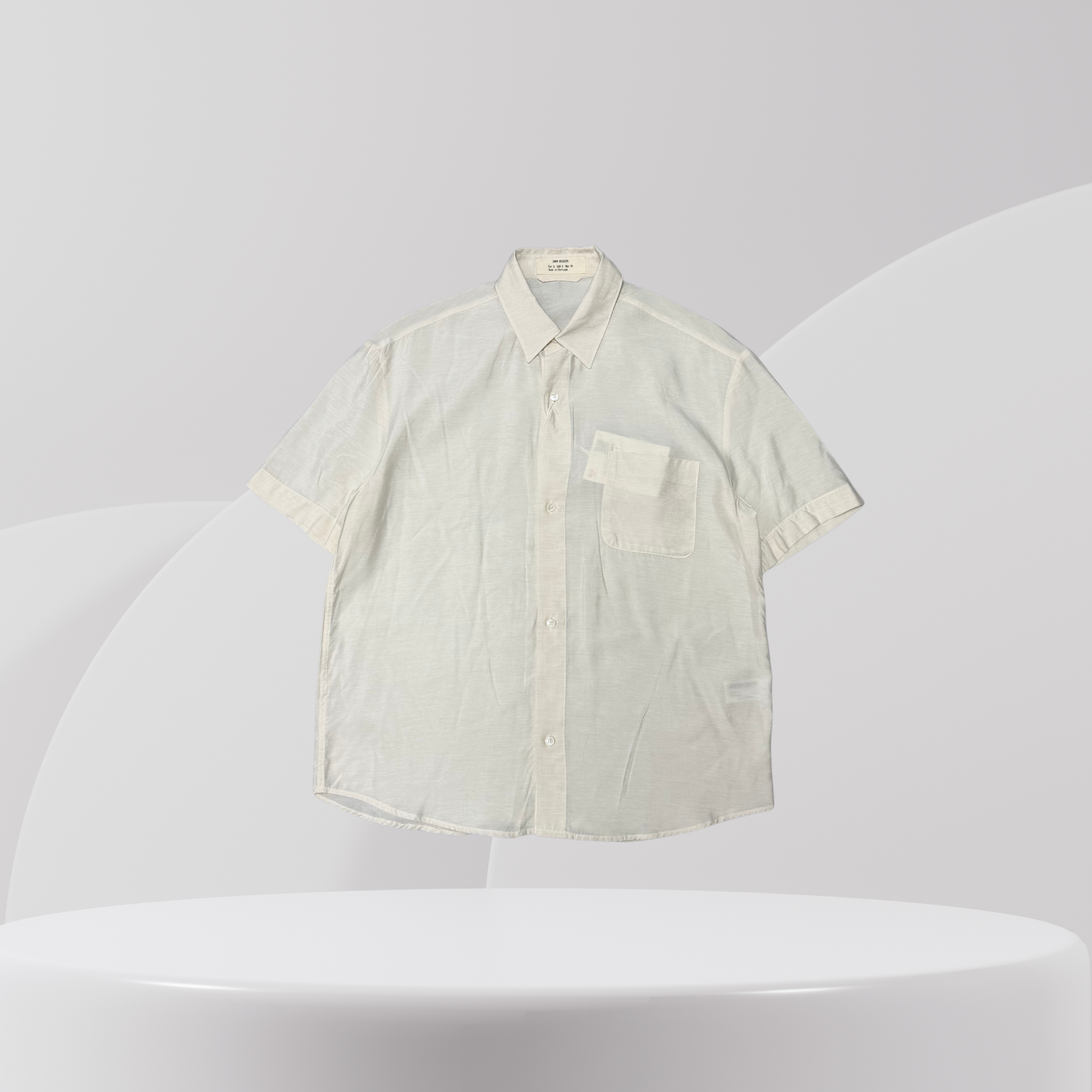 Lightweight Short-Sleeve Button-Up Shirt – Off White