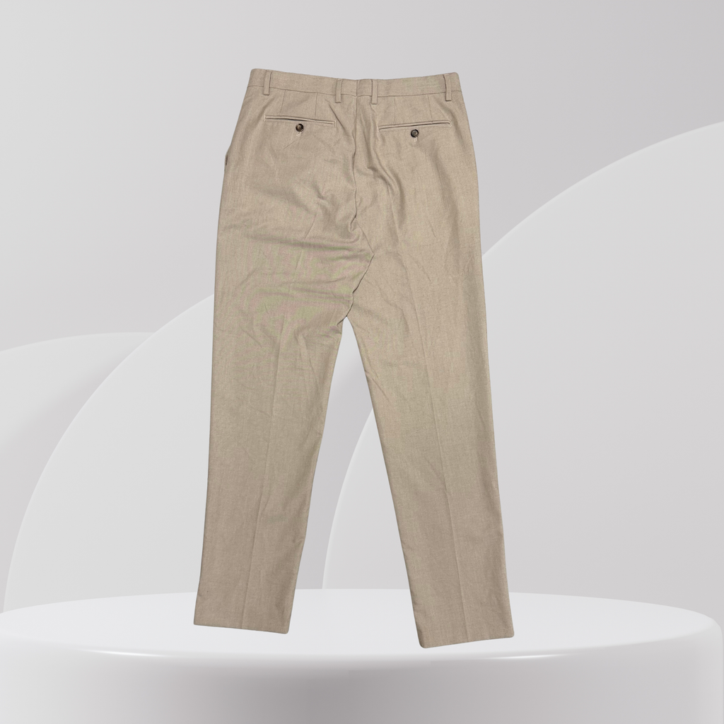 Sandstone Tailored Slim-Fit Trousers