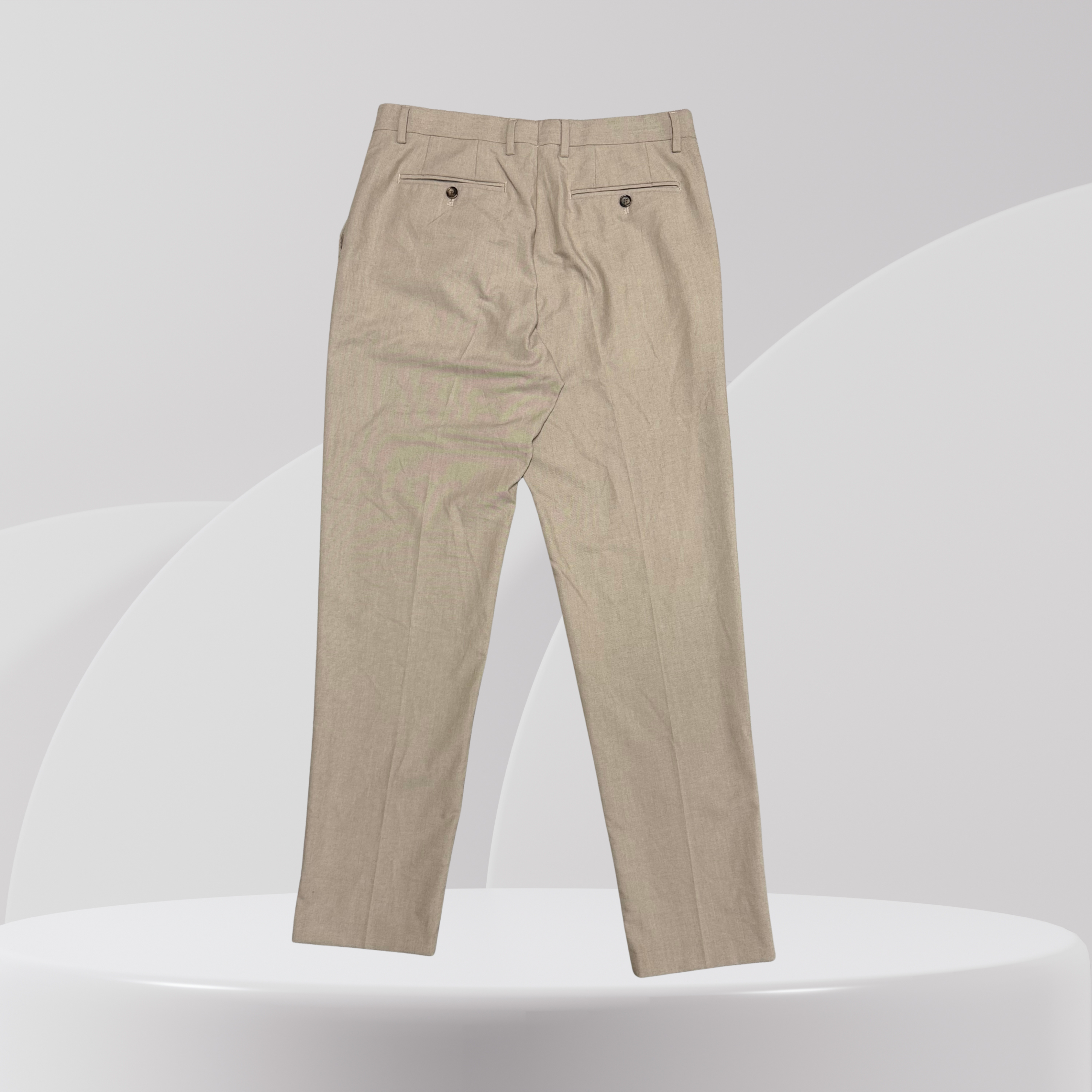 Sandstone Tailored Slim-Fit Trousers