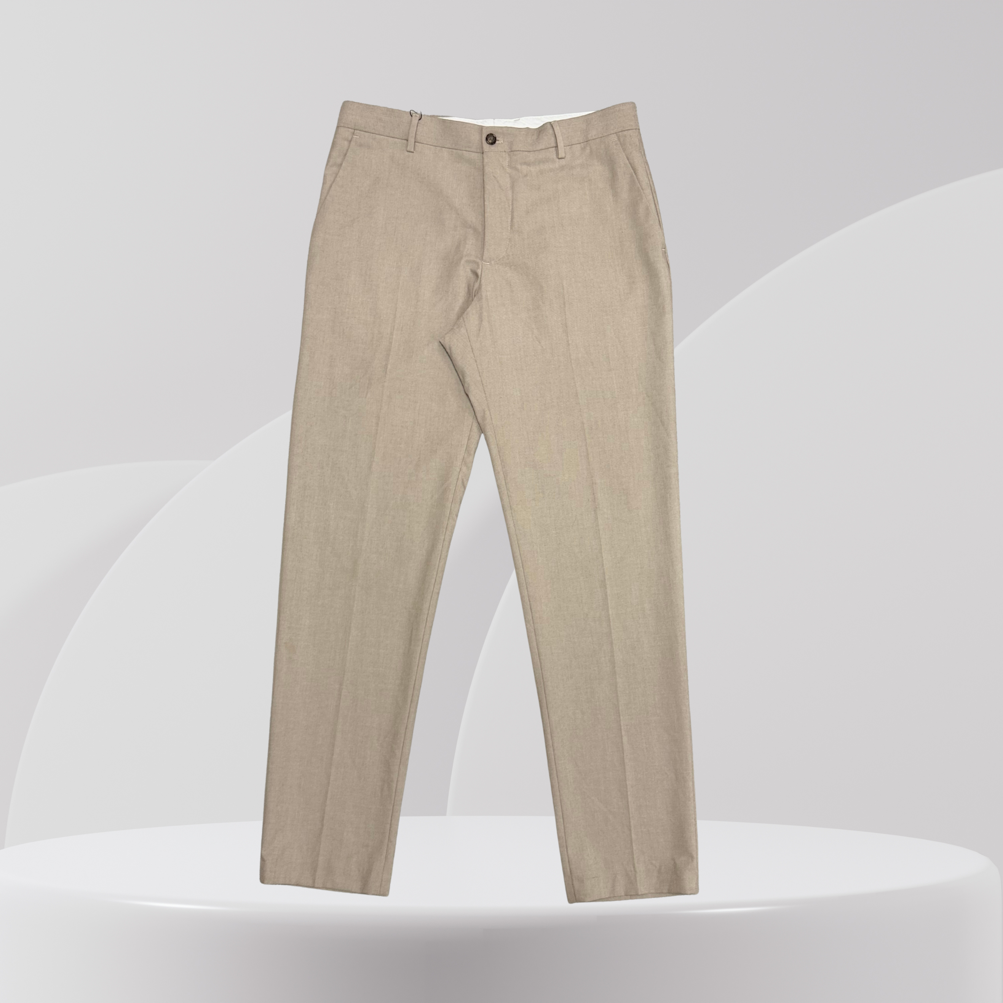 Sandstone Tailored Slim-Fit Trousers
