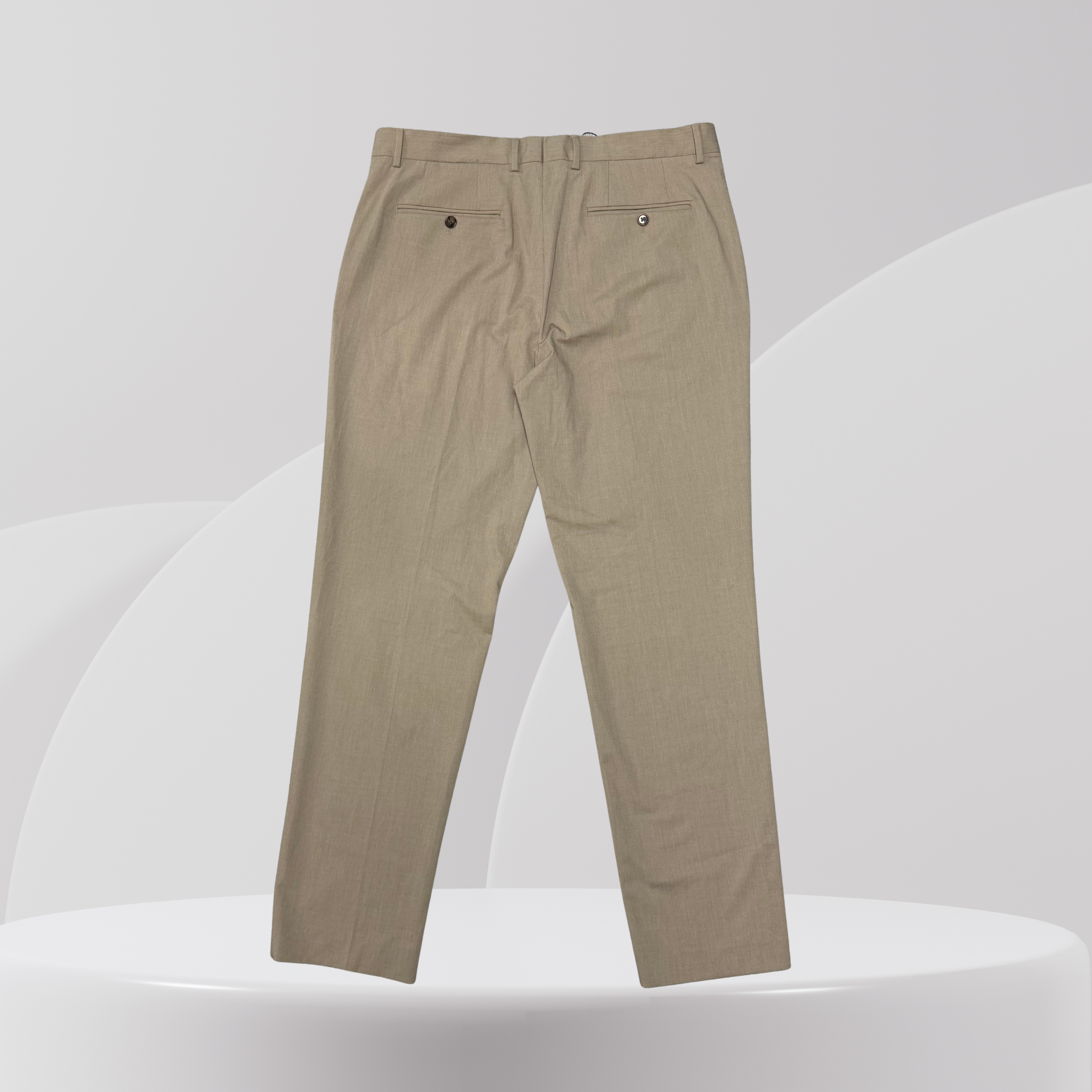 Beige Tailored Smart Trousers