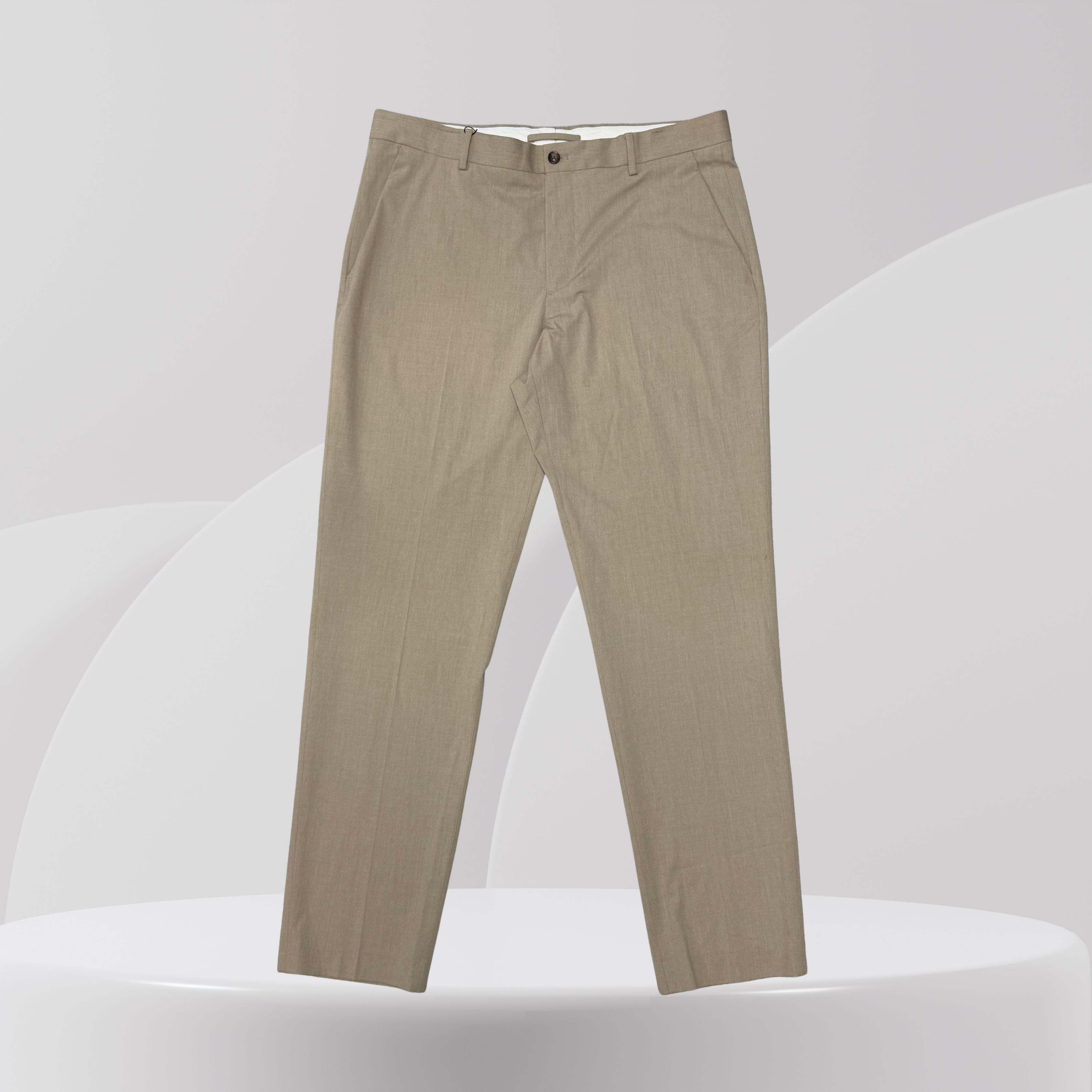 Beige Tailored Smart Trousers