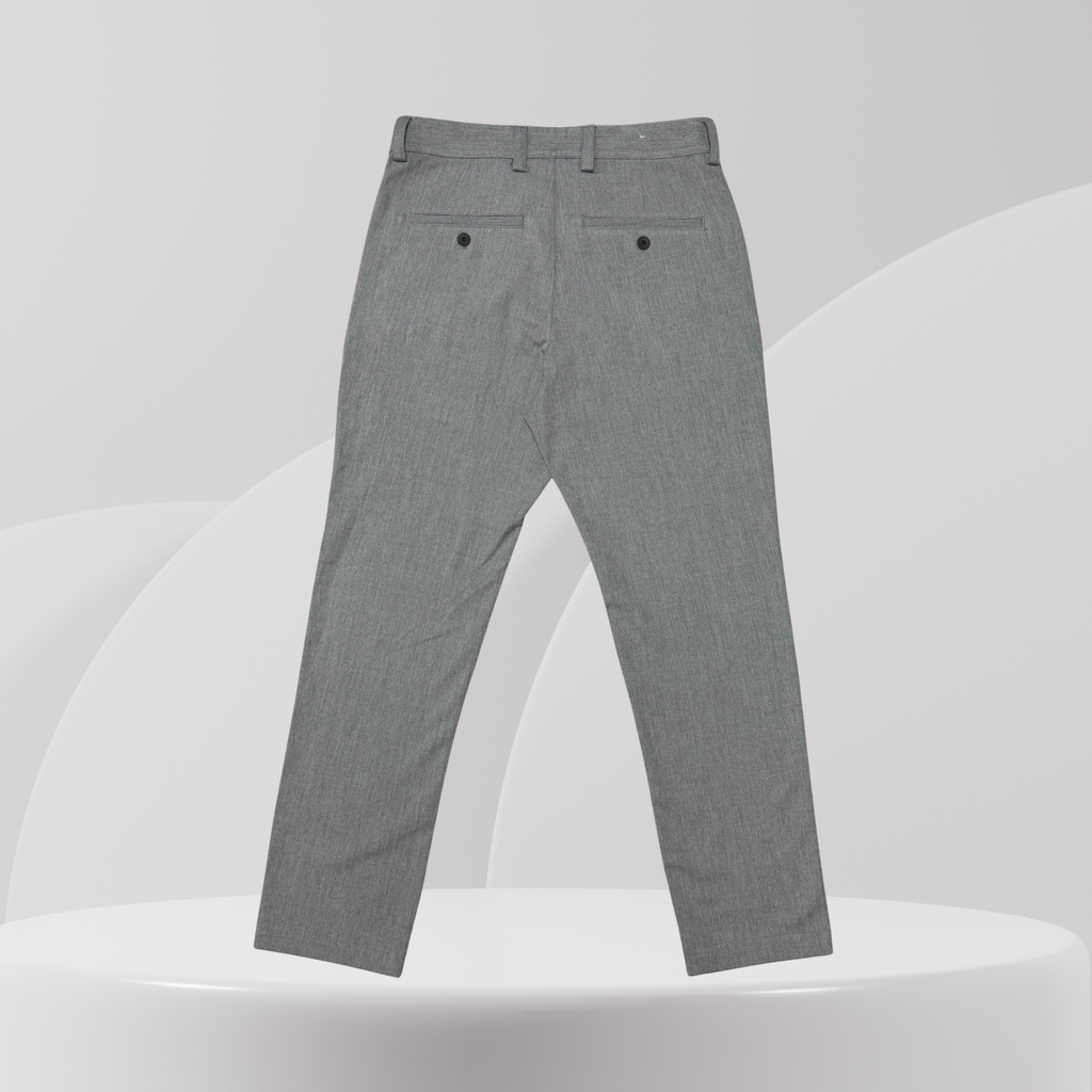 Light Grey Textured Smart Trousers