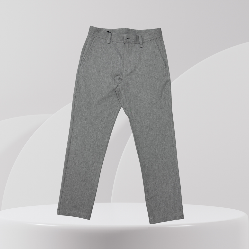 Light Grey Textured Smart Trousers