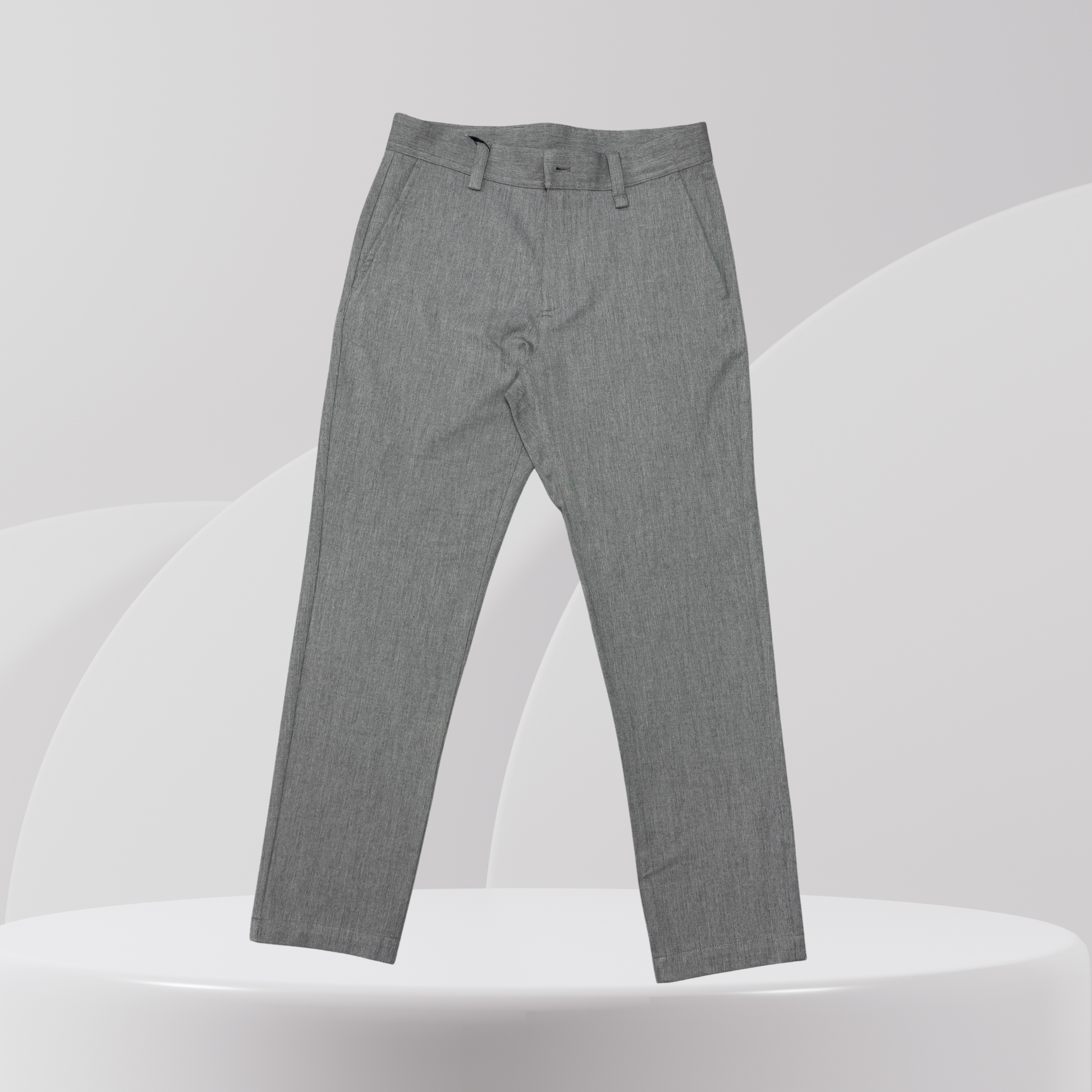 Light Grey Textured Smart Trousers