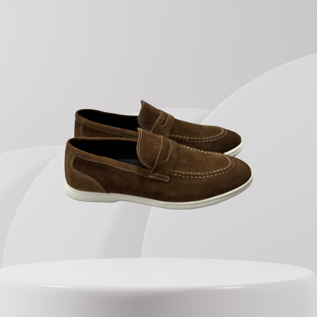 Garage Premium Brown Suede Penny Loafers