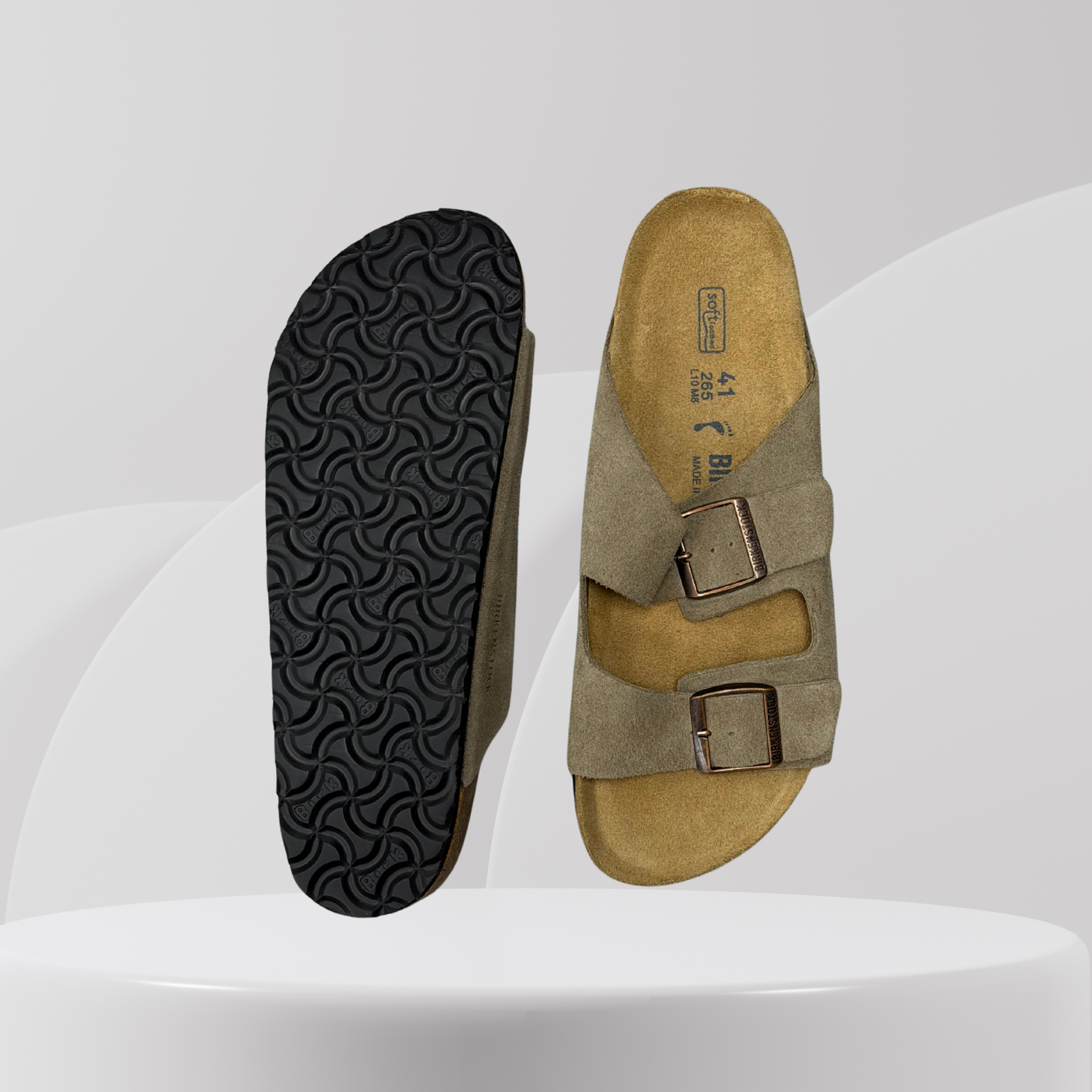 Double Strap Comfort Sandals – Beige