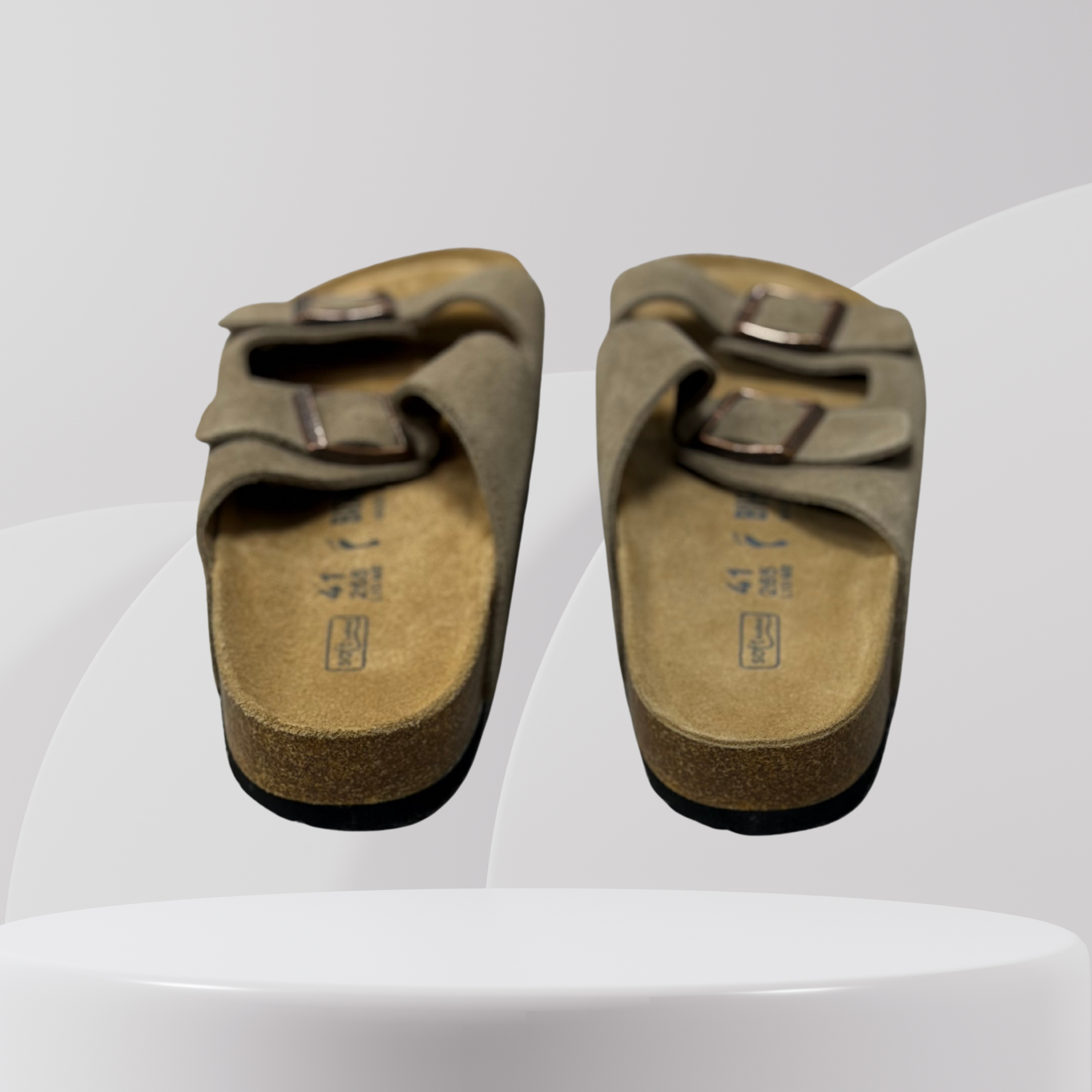 Double Strap Comfort Sandals – Beige