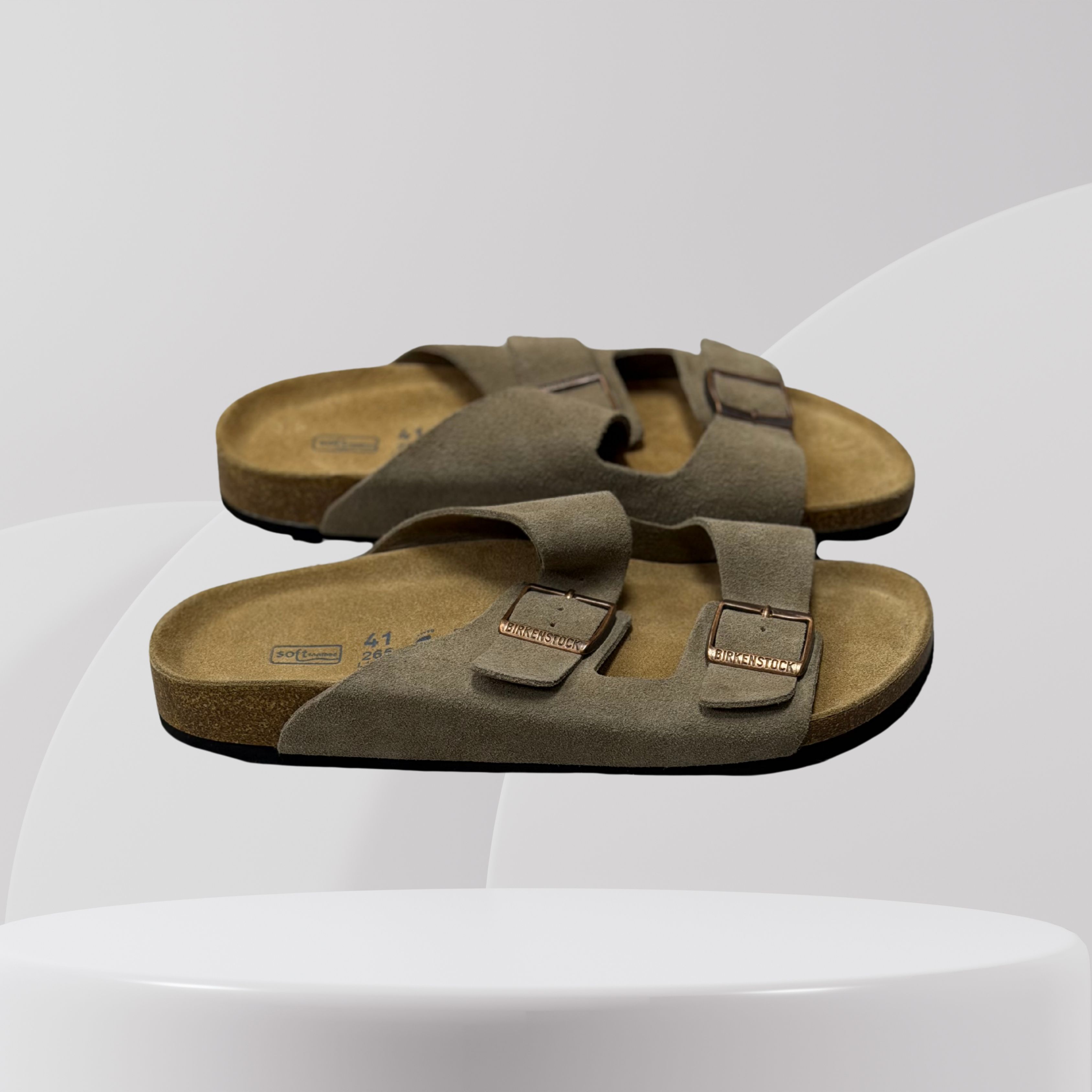 Double Strap Comfort Sandals – Beige