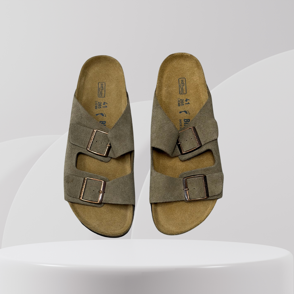 Double Strap Comfort Sandals – Beige