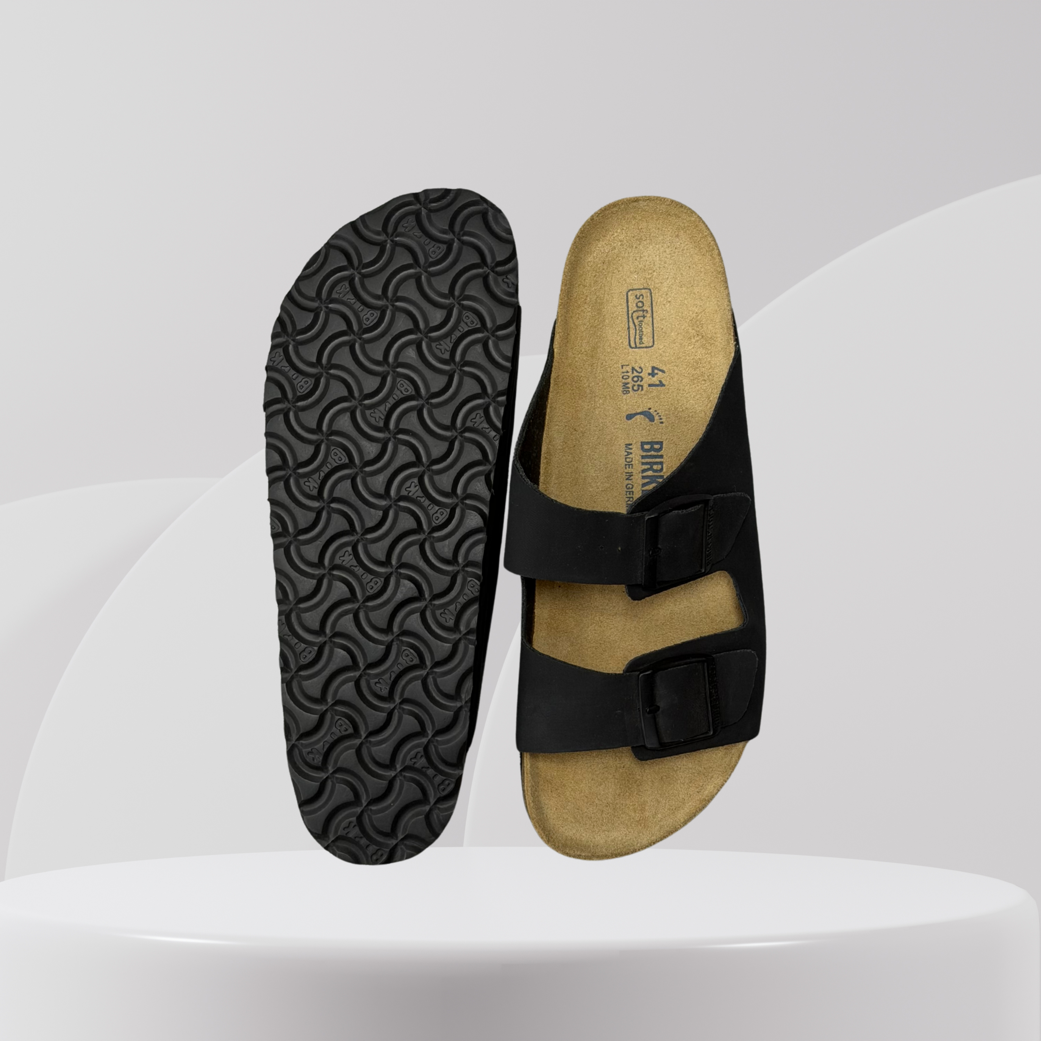 Double Strap Comfort Sandals – Black