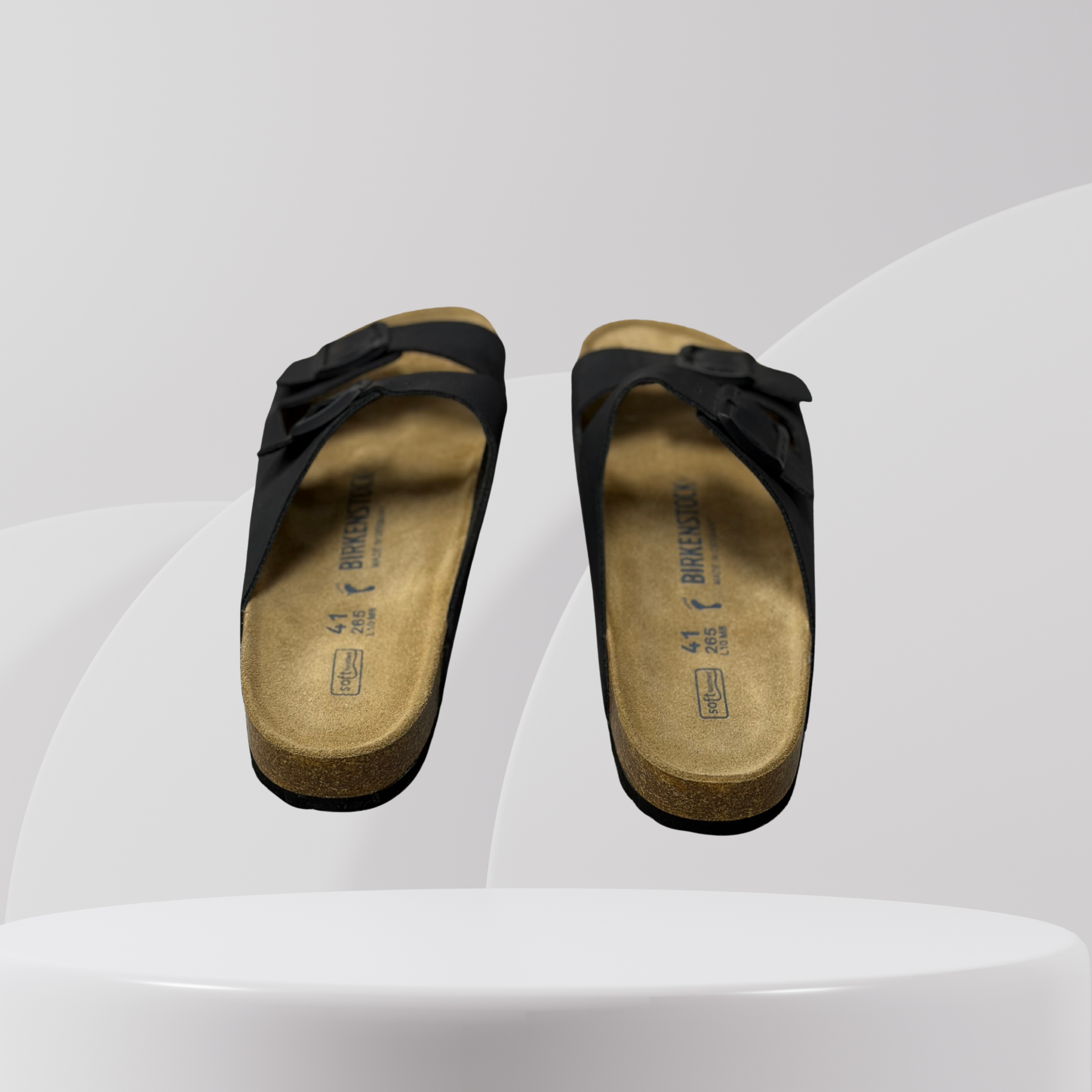 Double Strap Comfort Sandals – Black