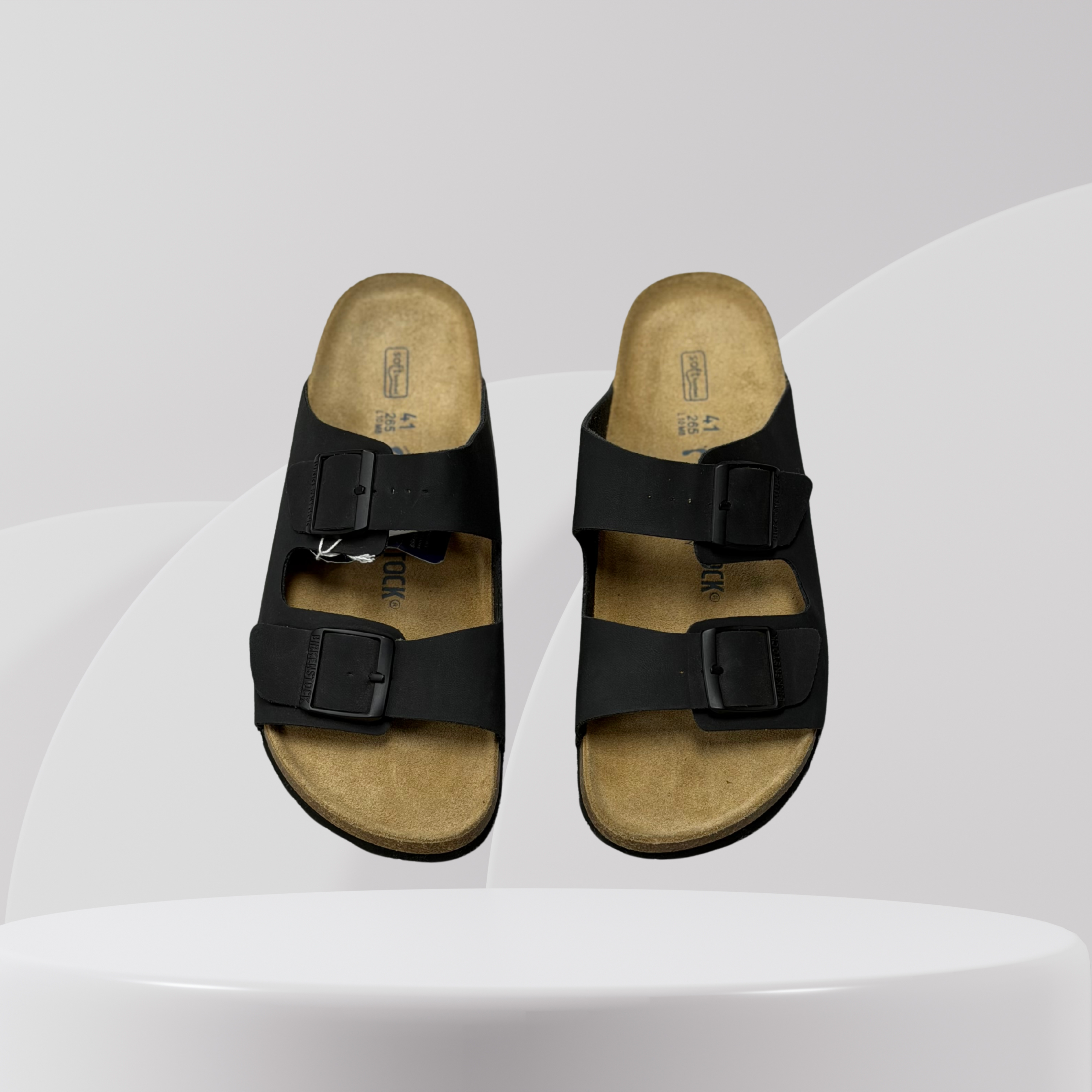 Double Strap Comfort Sandals – Black