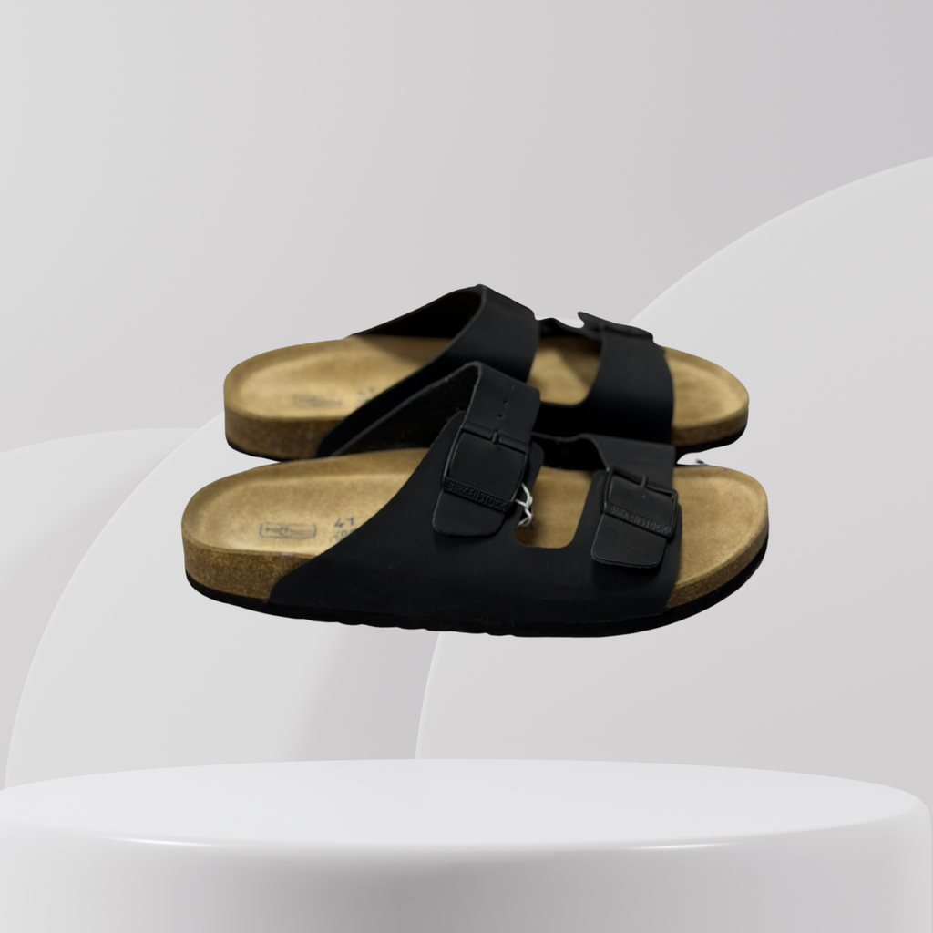 Double Strap Comfort Sandals – Black