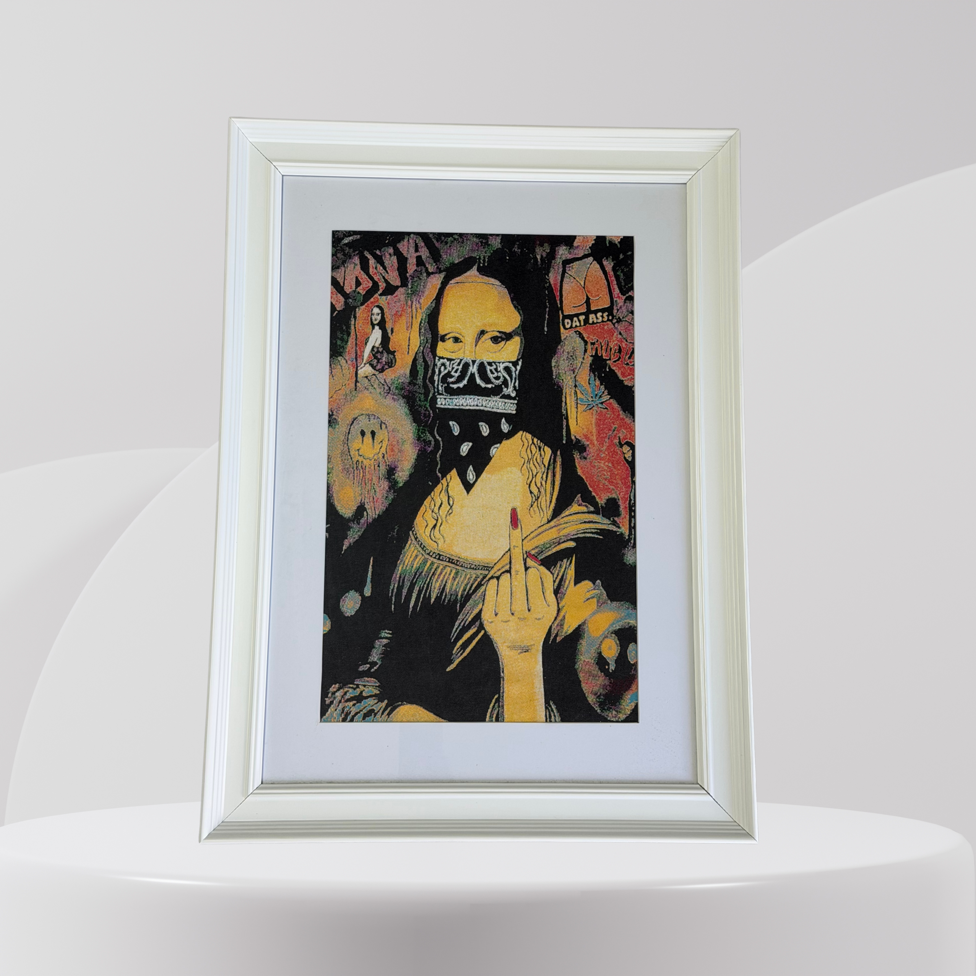 Rebel Mona Framed Artwork – White Frame Edition
