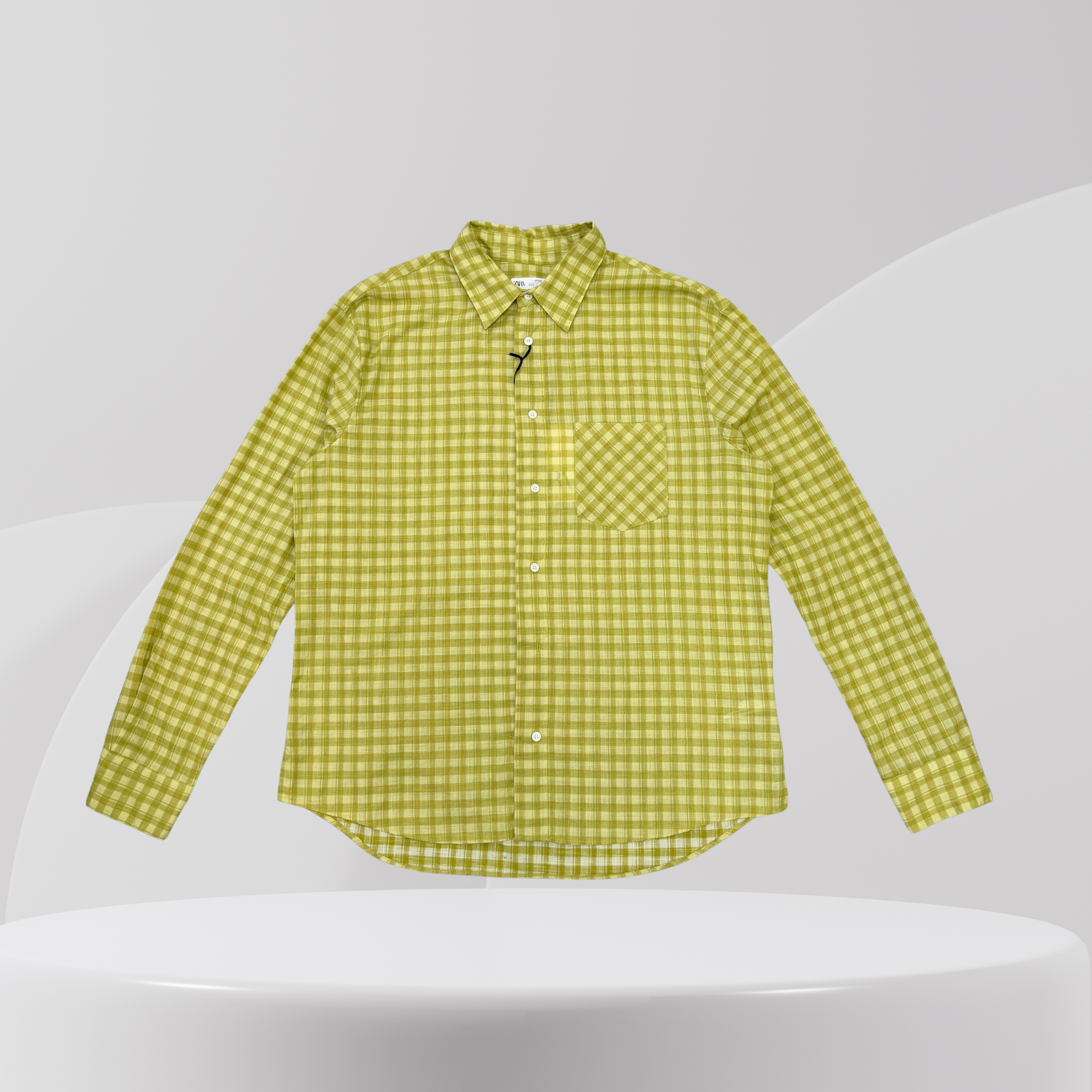 Olive Checkered Button-Up Shirt