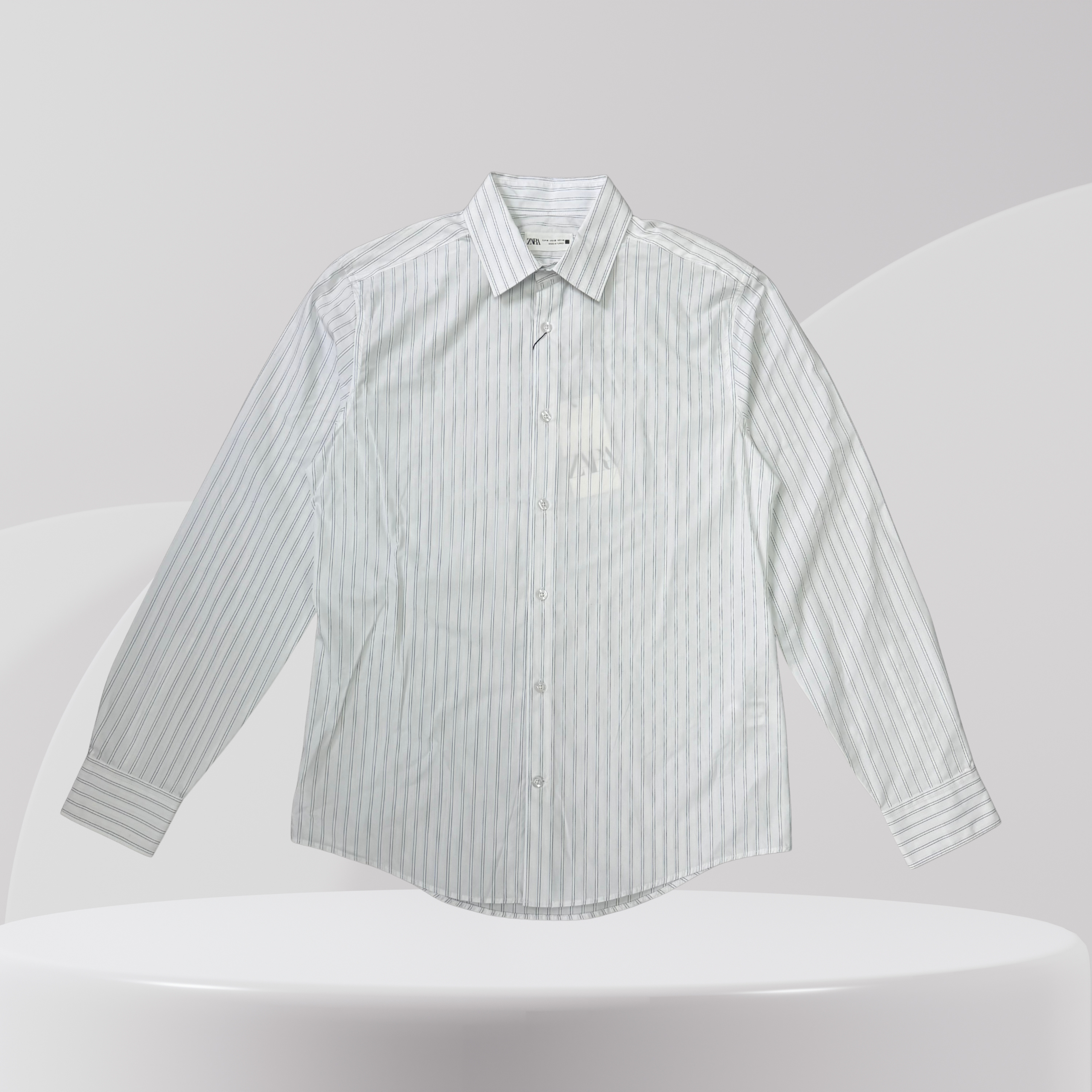 White Pinstripe Long Sleeve Shirt