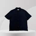 Black Short Sleeve Button-Up Shirt