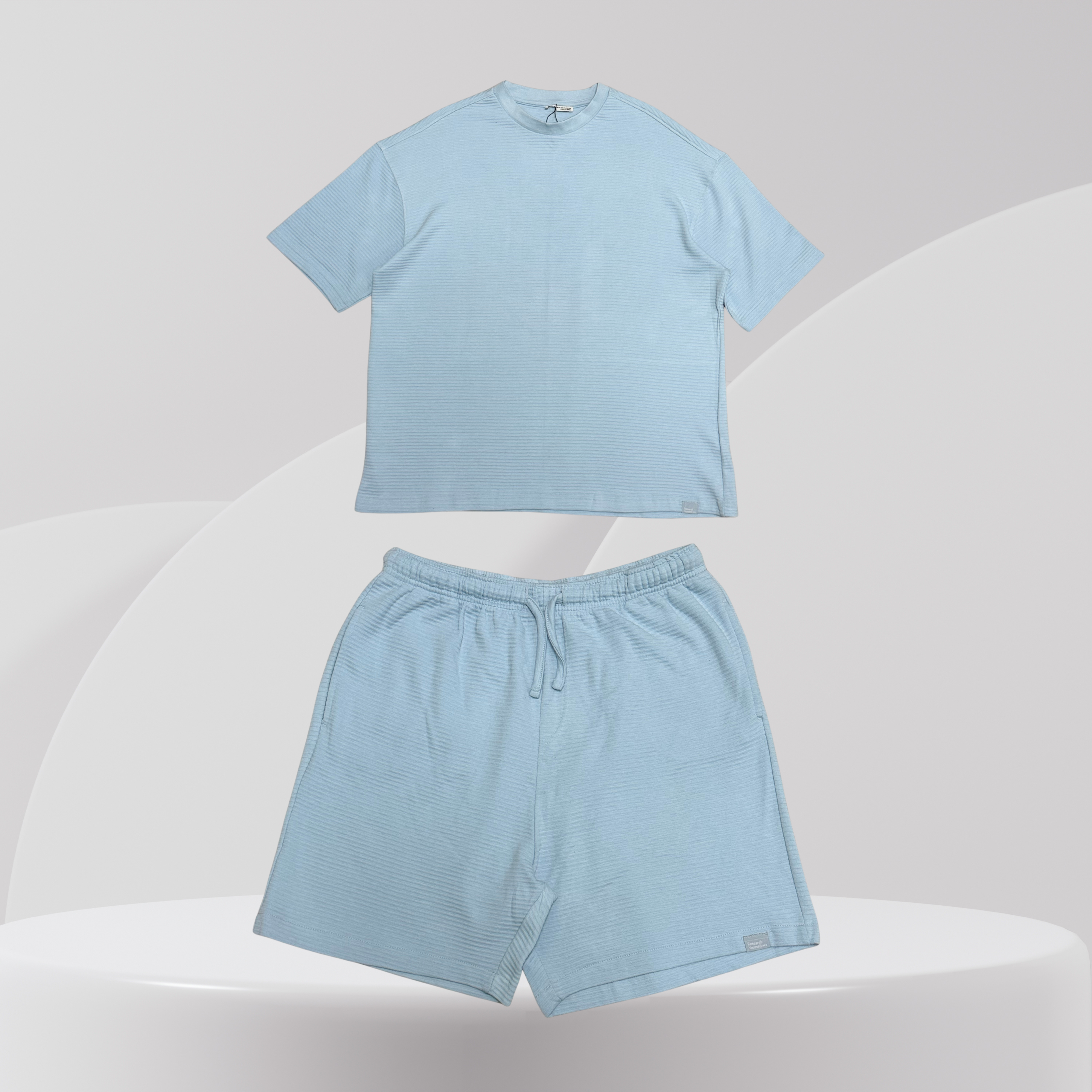 Essential Ribbed Summer Set – Sky Blue