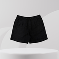 Black Textured Drawstring Shorts