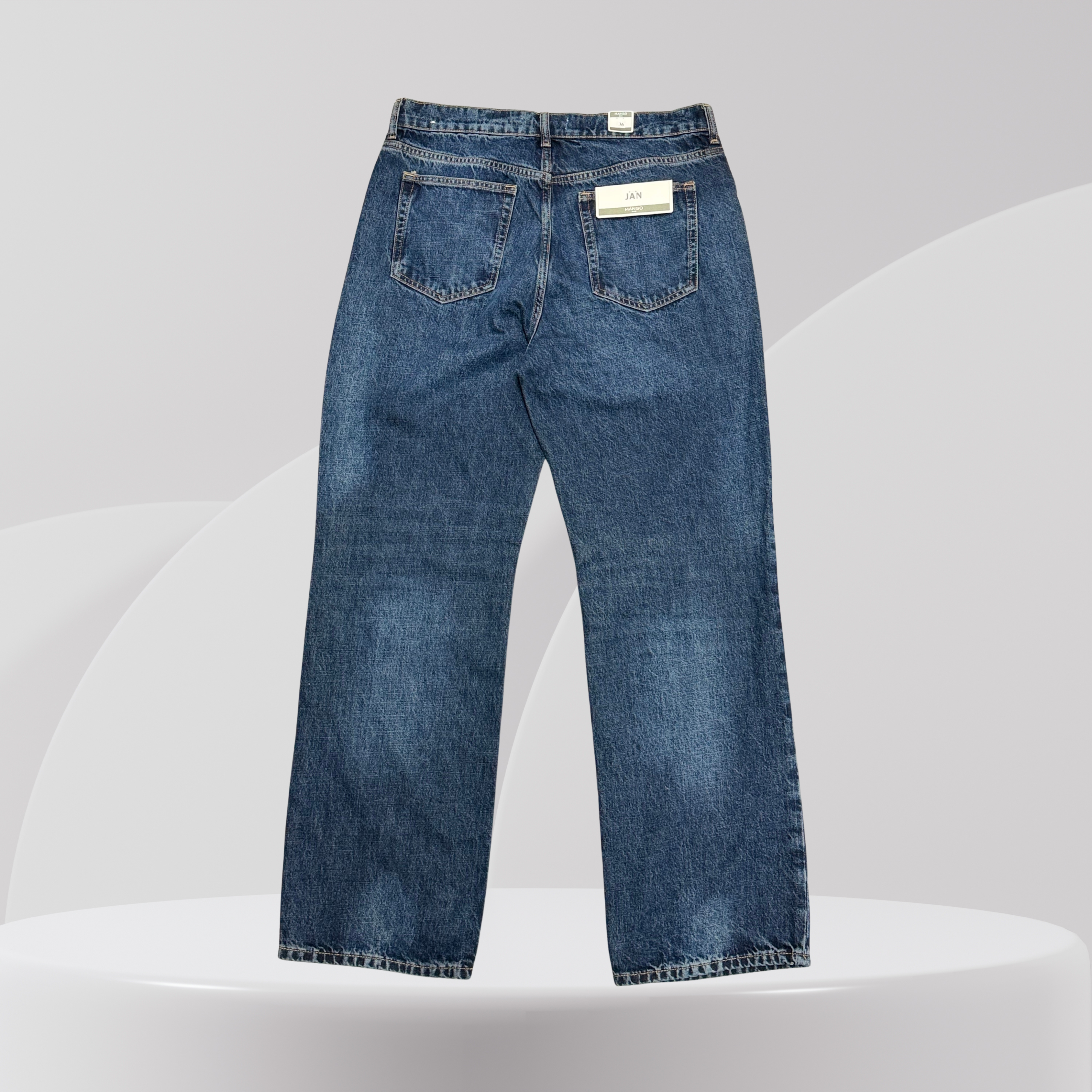 Vintage Wash Straight-Leg Jeans