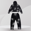 STONEWASHED BLACK HOODIE AND JOGGER MATCHING SET