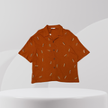 Rust Embroidered Short-Sleeve Shirt