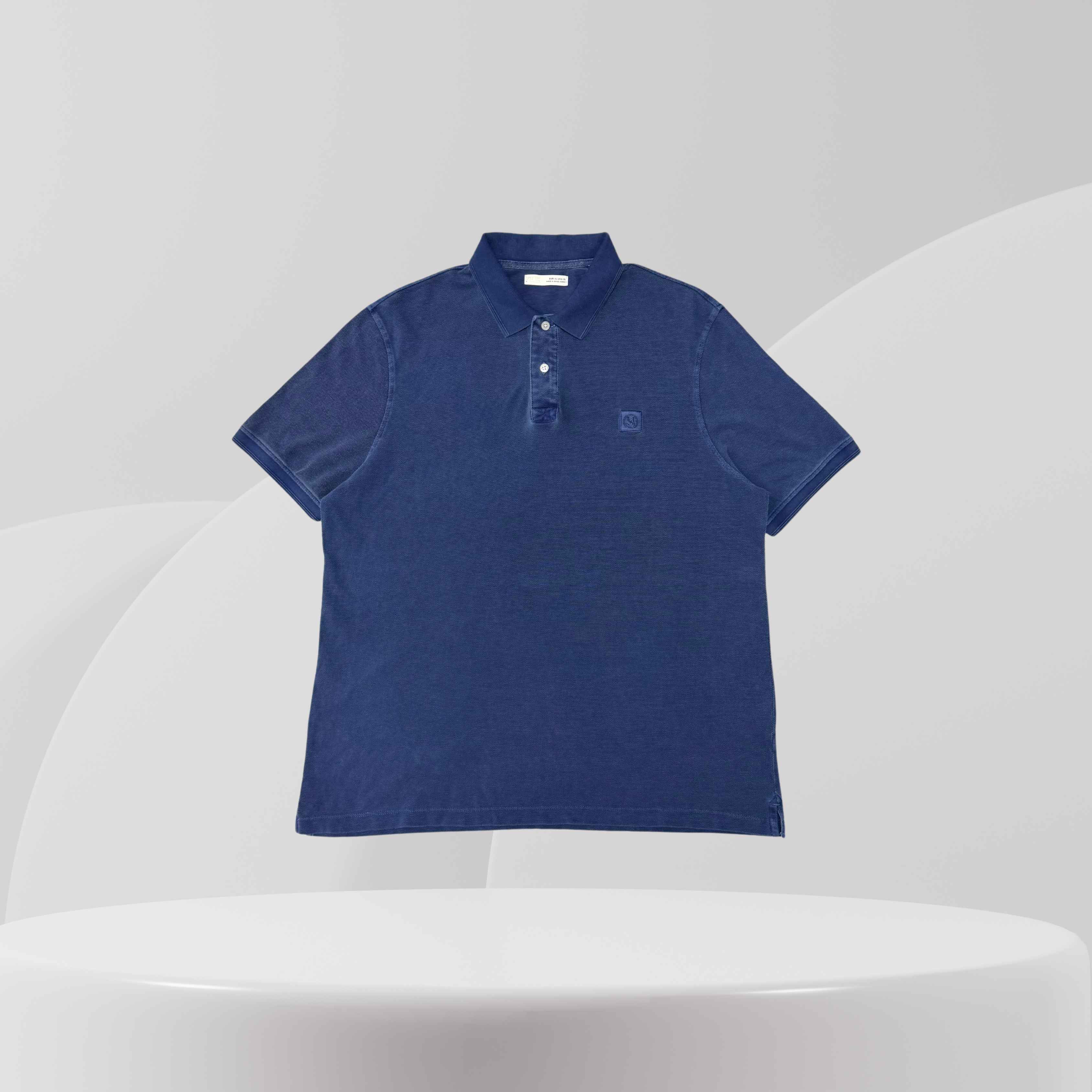 Garage Select Washed Navy Blue Polo Shirt