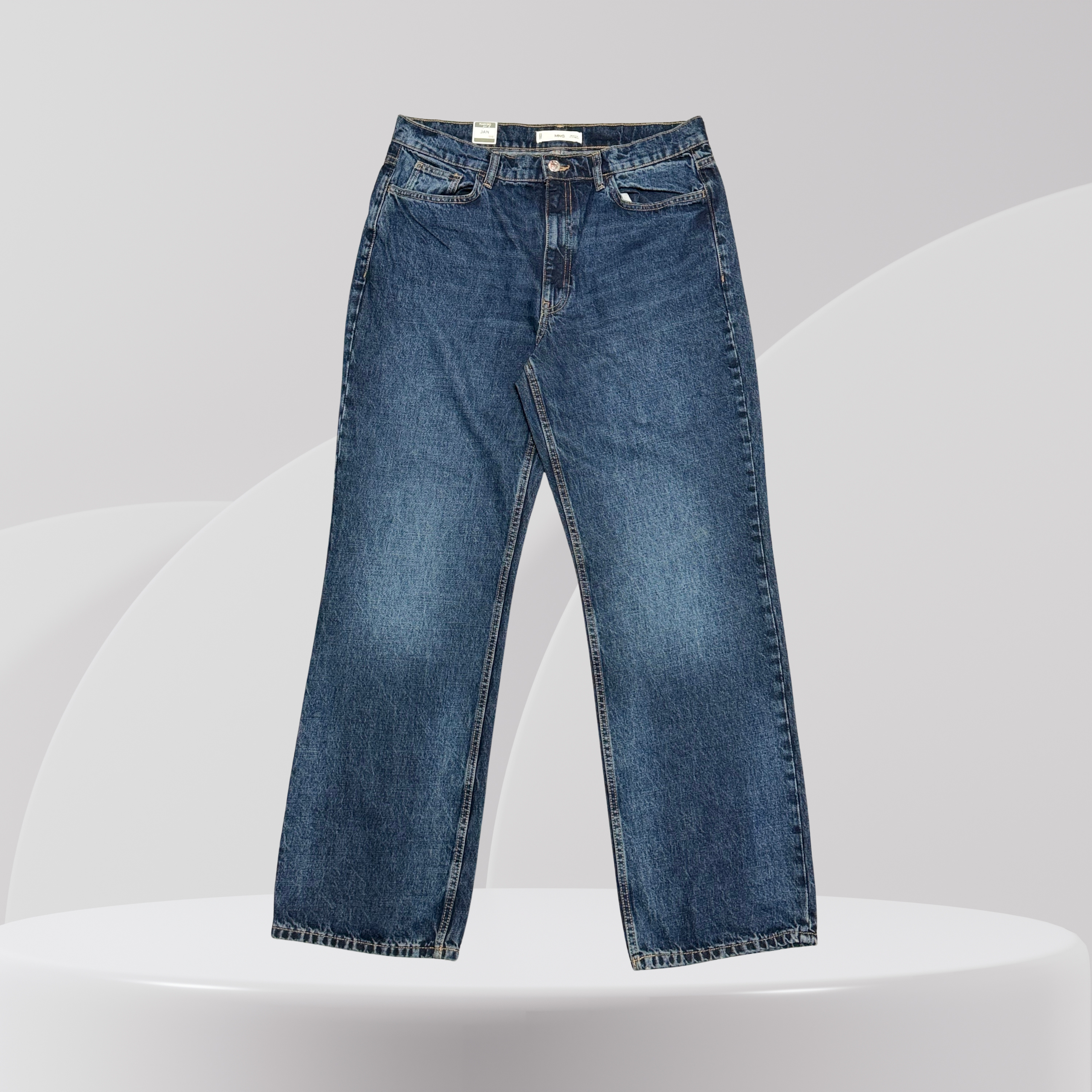 Vintage Wash Straight-Leg Jeans