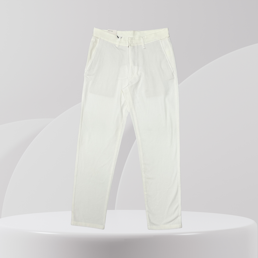 White Slim Fit Smart Trousers