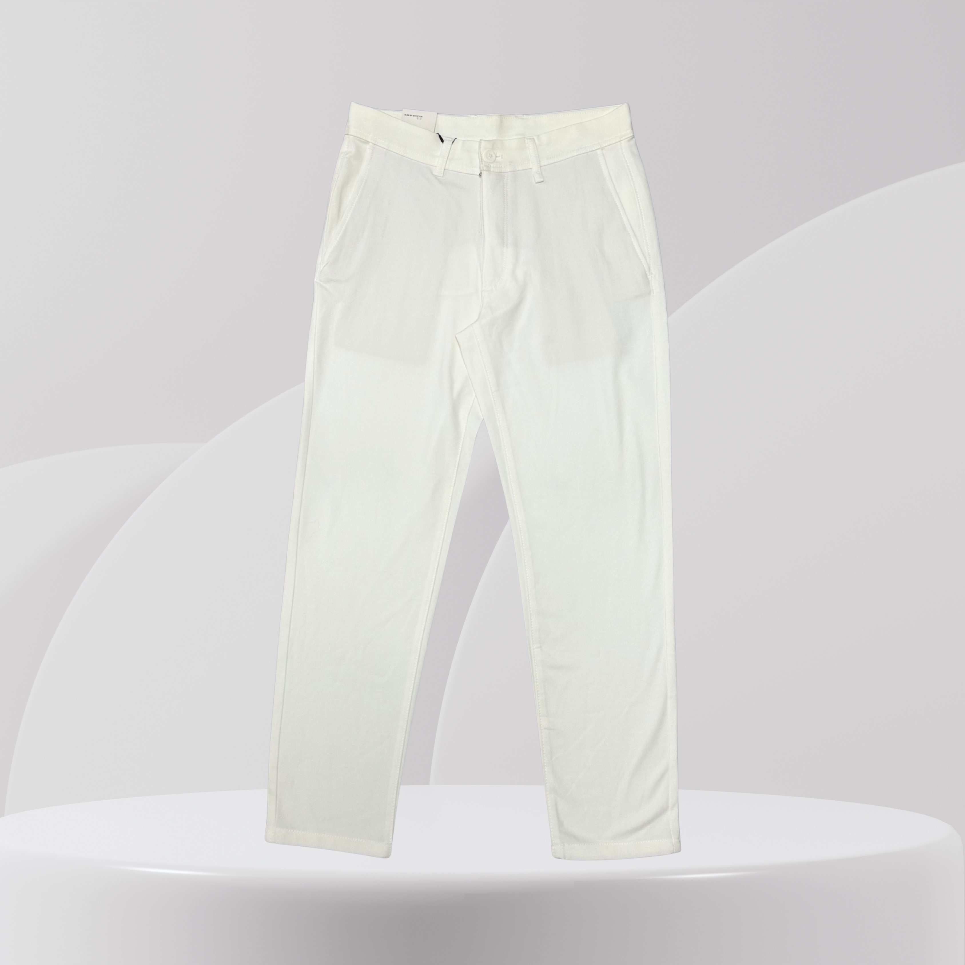 White Slim Fit Smart Trousers