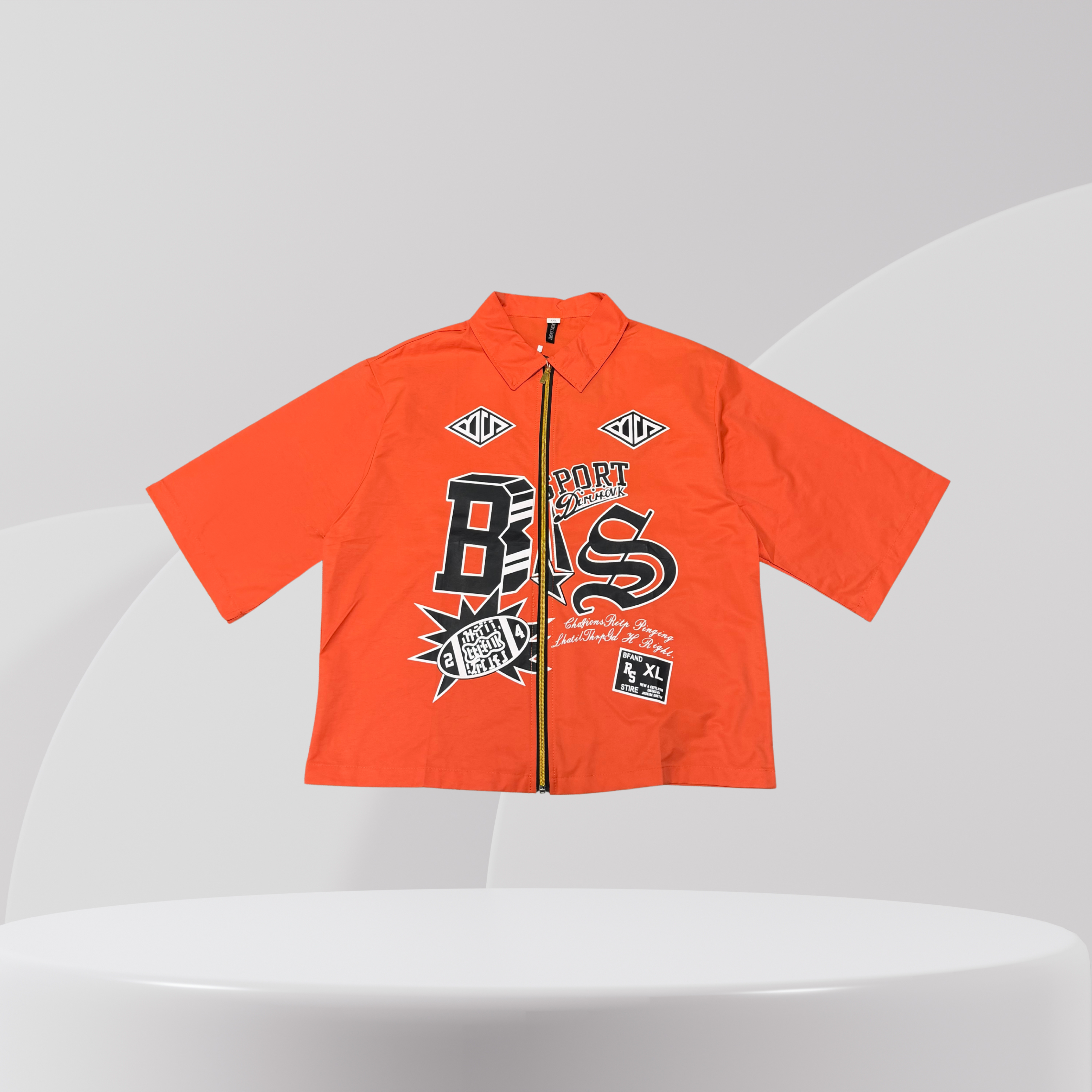 BAS Sport Zip-Up Shirt – Orange