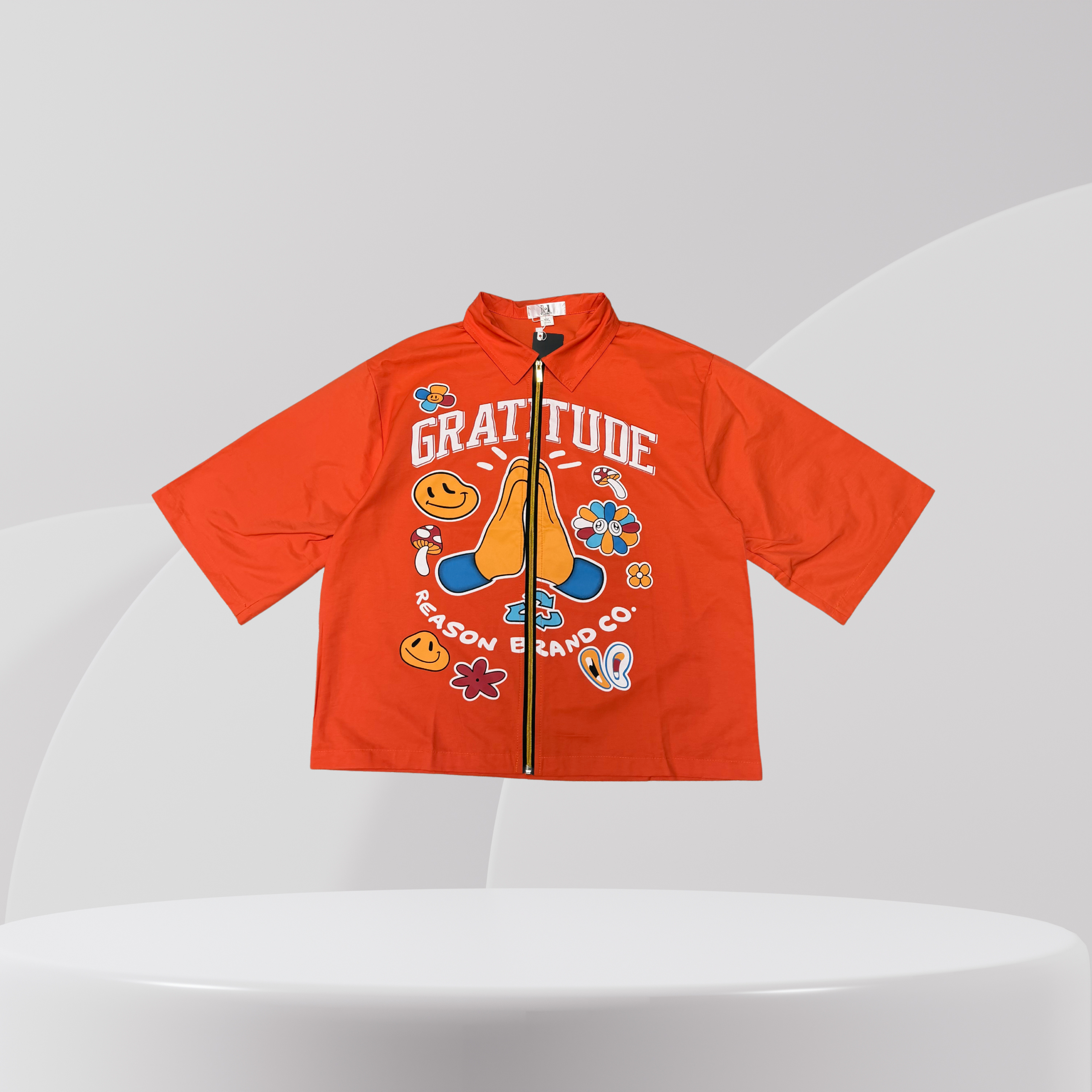 Gratitude Graphic Zip Shirt