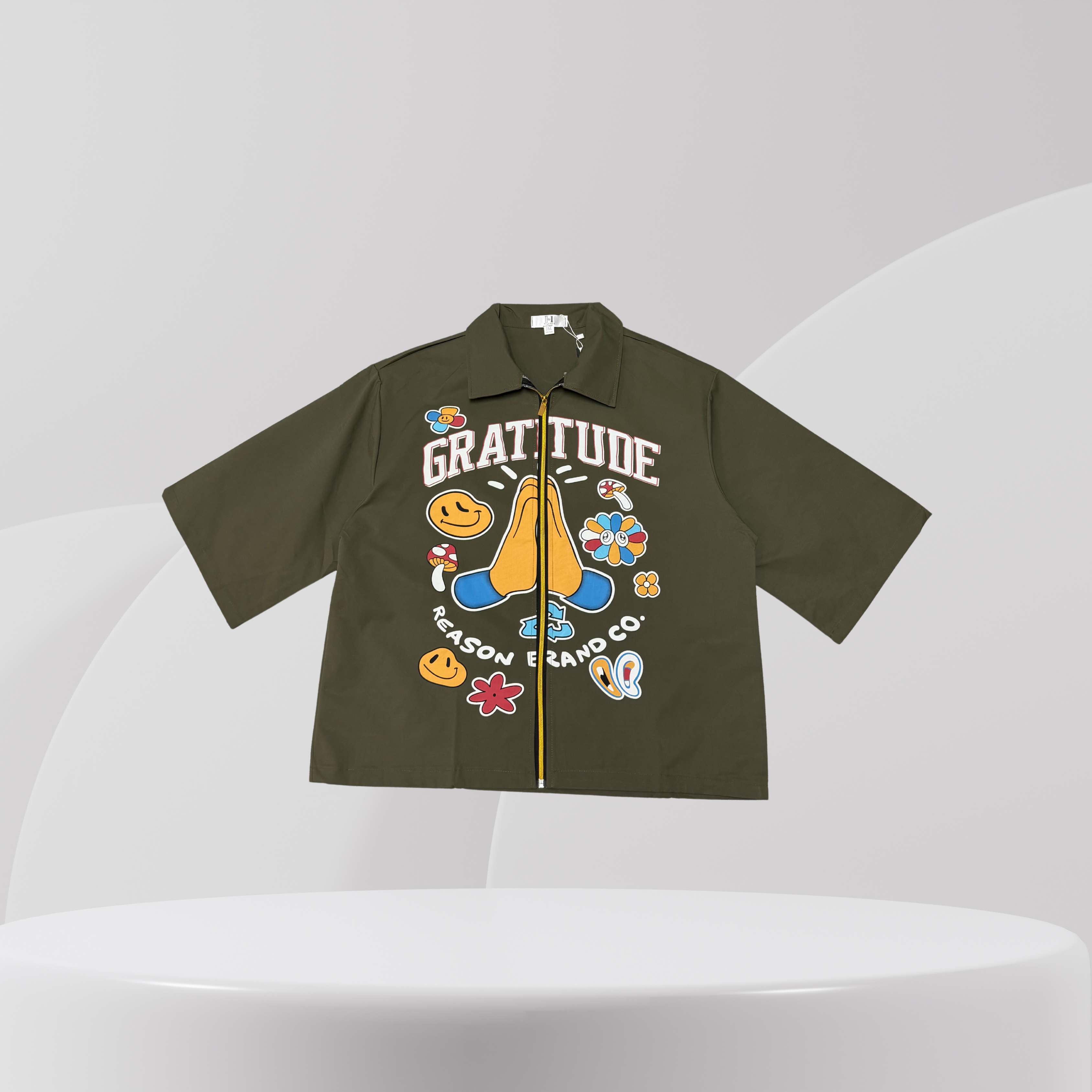 Gratitude Graphic Zip Shirt