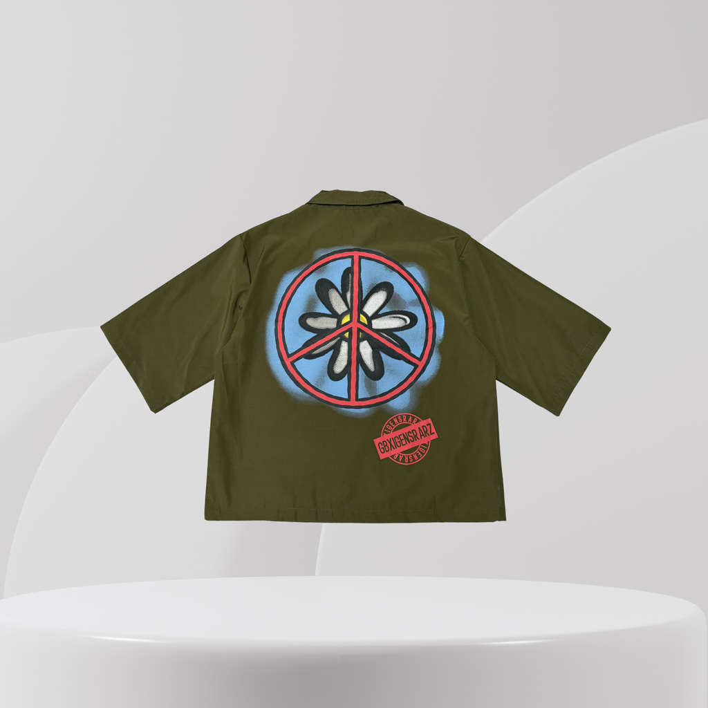 Graffiti Character Zip-Up Shirt