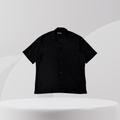 Black Short-Sleeve Camp Collar Shirt