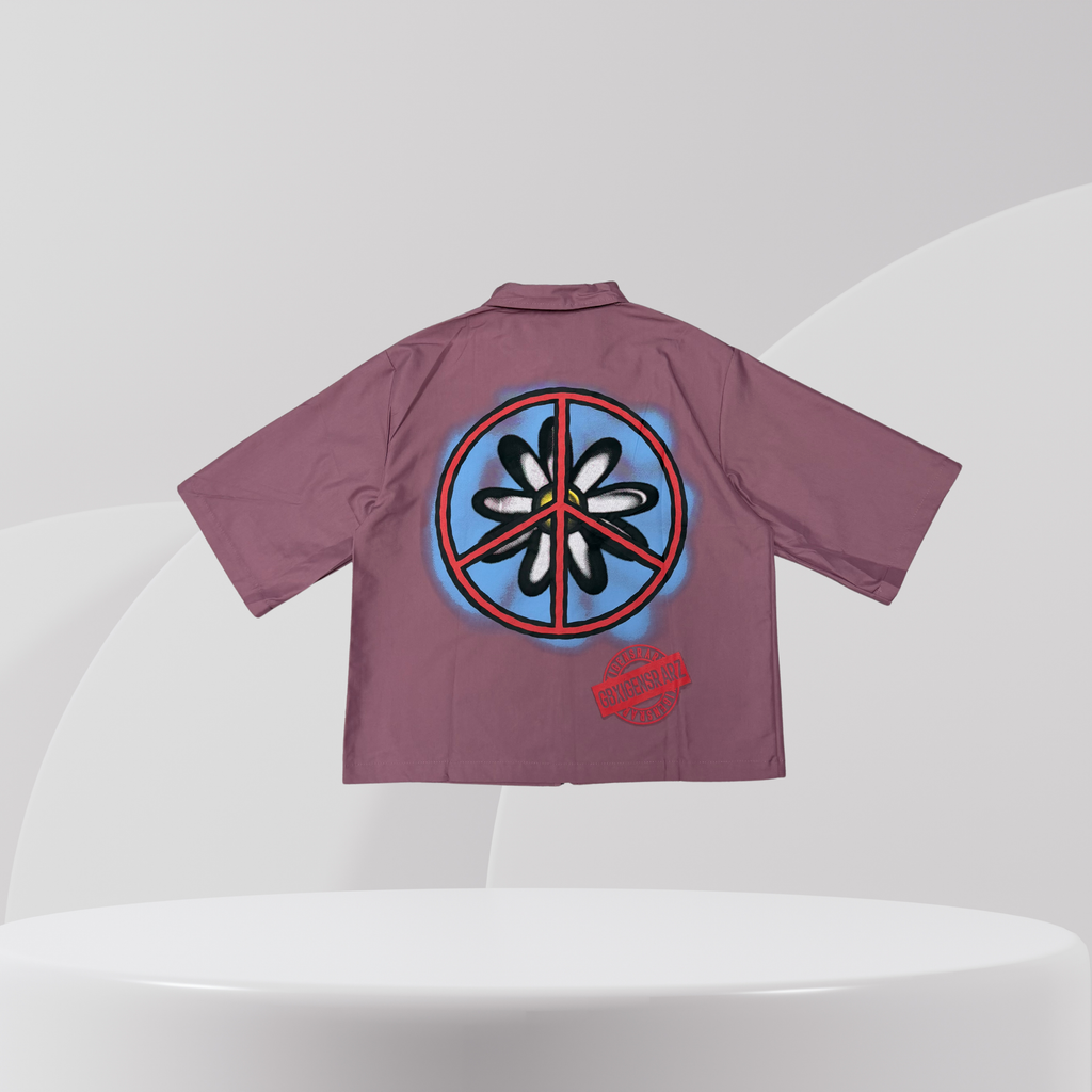 Graffiti Character Zip-Up Shirt