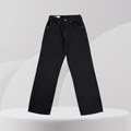 Black Wide-Leg Denim Jeans
