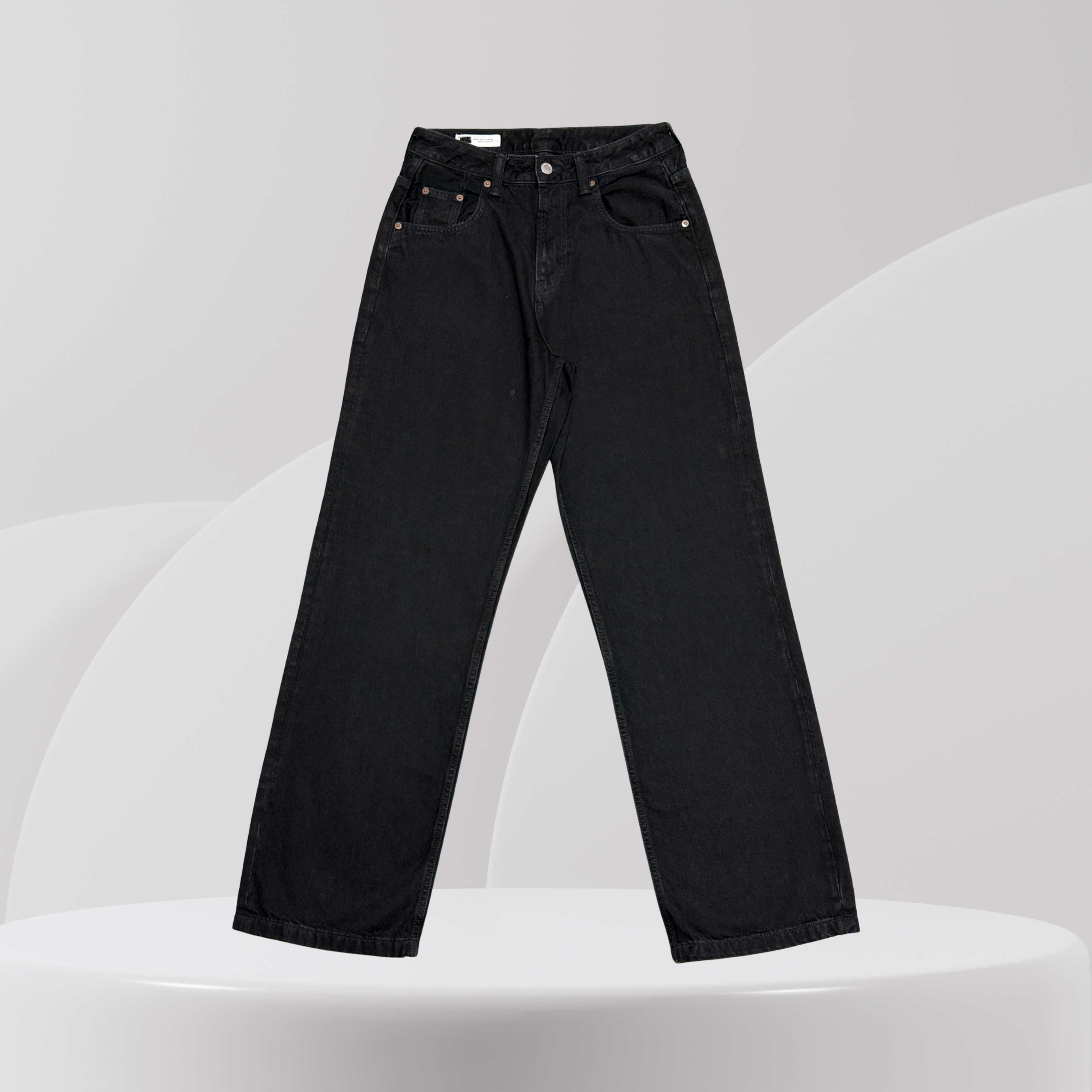 Black Wide-Leg Denim Jeans