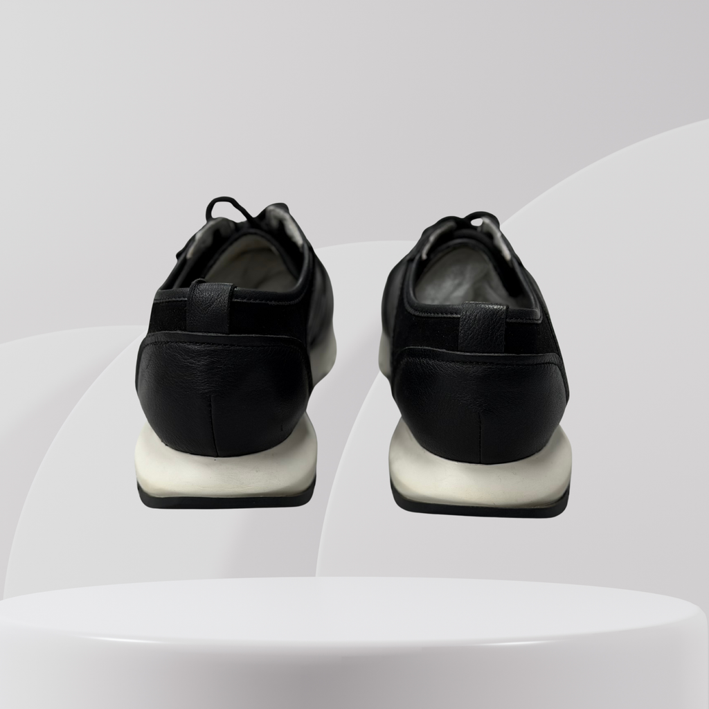 Garage Premium Black Leather Runner Sneakers