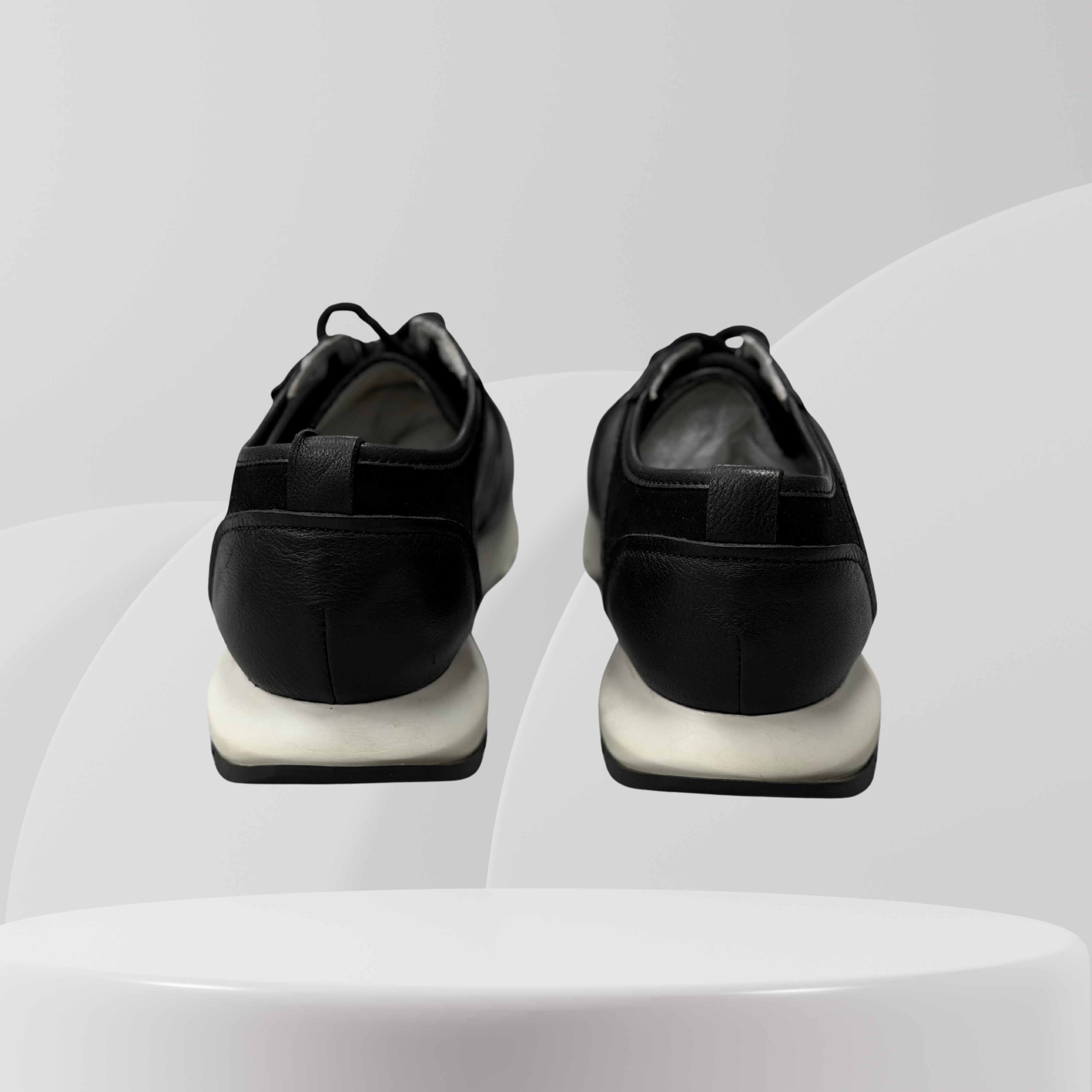 Garage Premium Black Leather Runner Sneakers