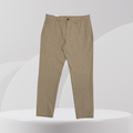 Textured Earth-Tone Slim-Fit Tailored Trousers
