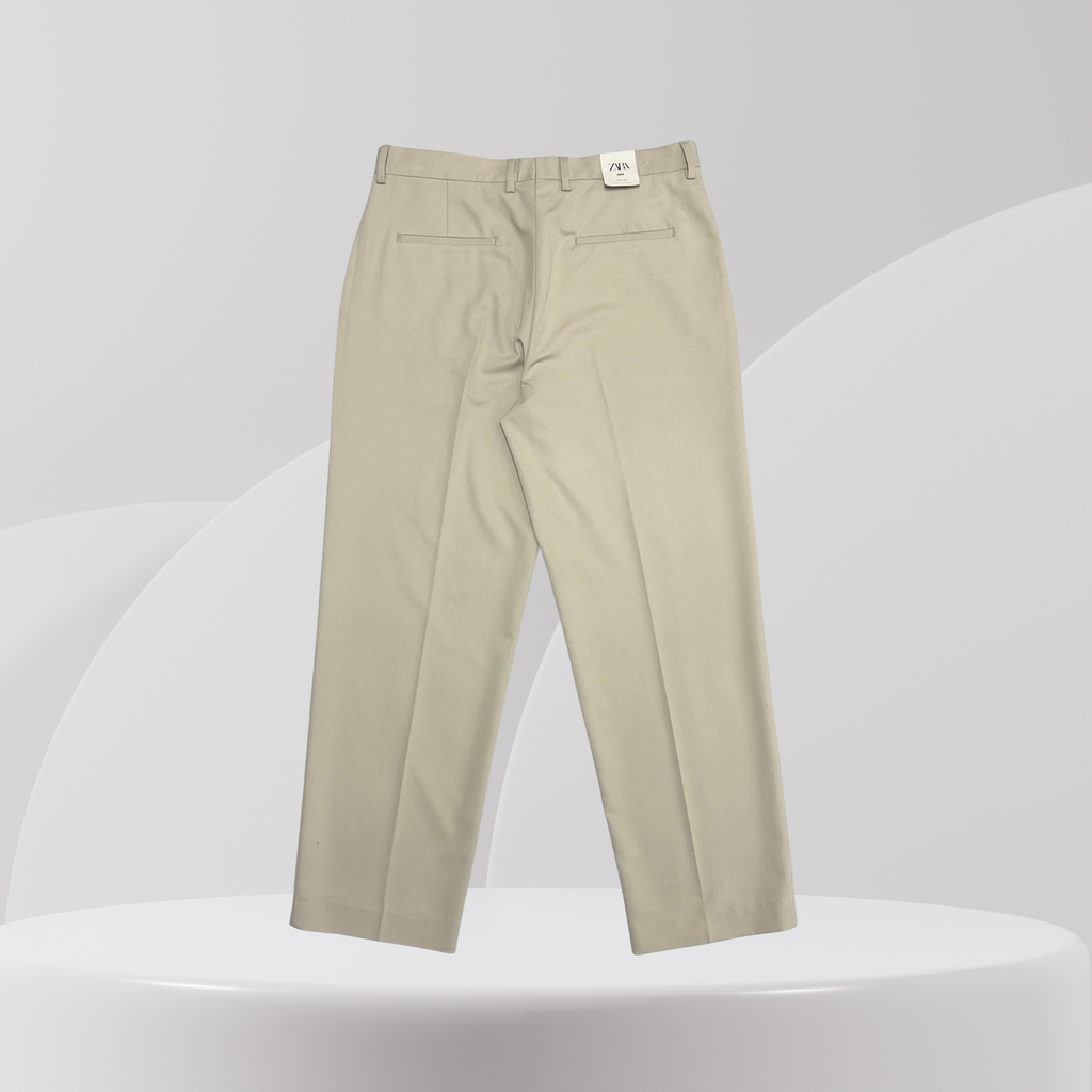 Classic Stone Slim-Fit Tailored Trousers